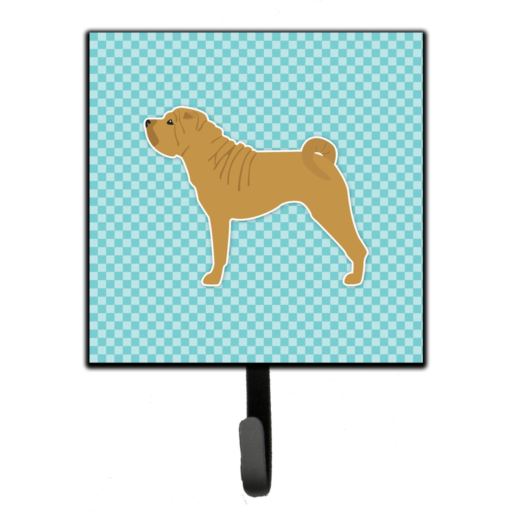 &quotCaroline's Treasures Shar Pei Checkerboard Blue Leash or Key Holder BB3752SH4, Small, Multicolor"