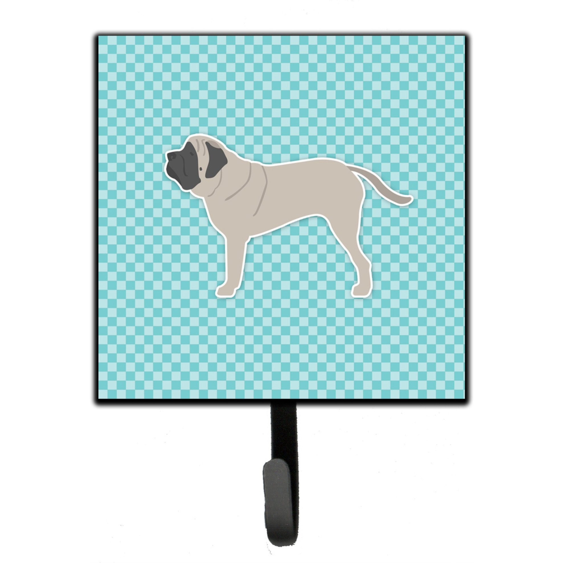 &quotCaroline's Treasures English Mastiff Checkerboard Blue Leash or Key Holder BB3756SH4, Small, Multicolor"
