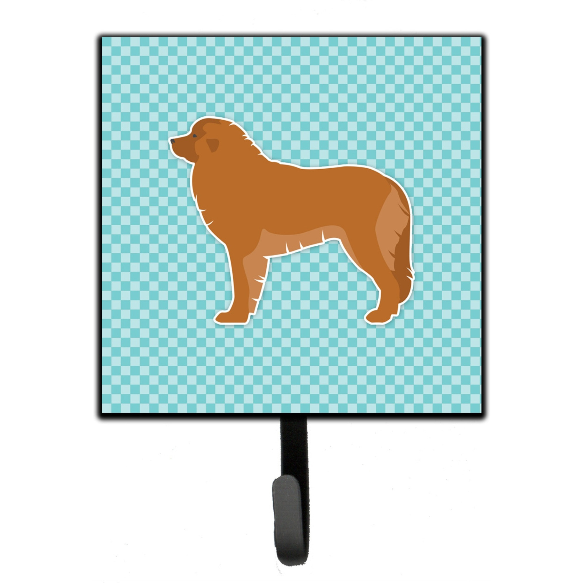 &quotCaroline's Treasures Leonberger Checkerboard Blue Leash or Key Holder BB3758SH4, Small, Multicolor"