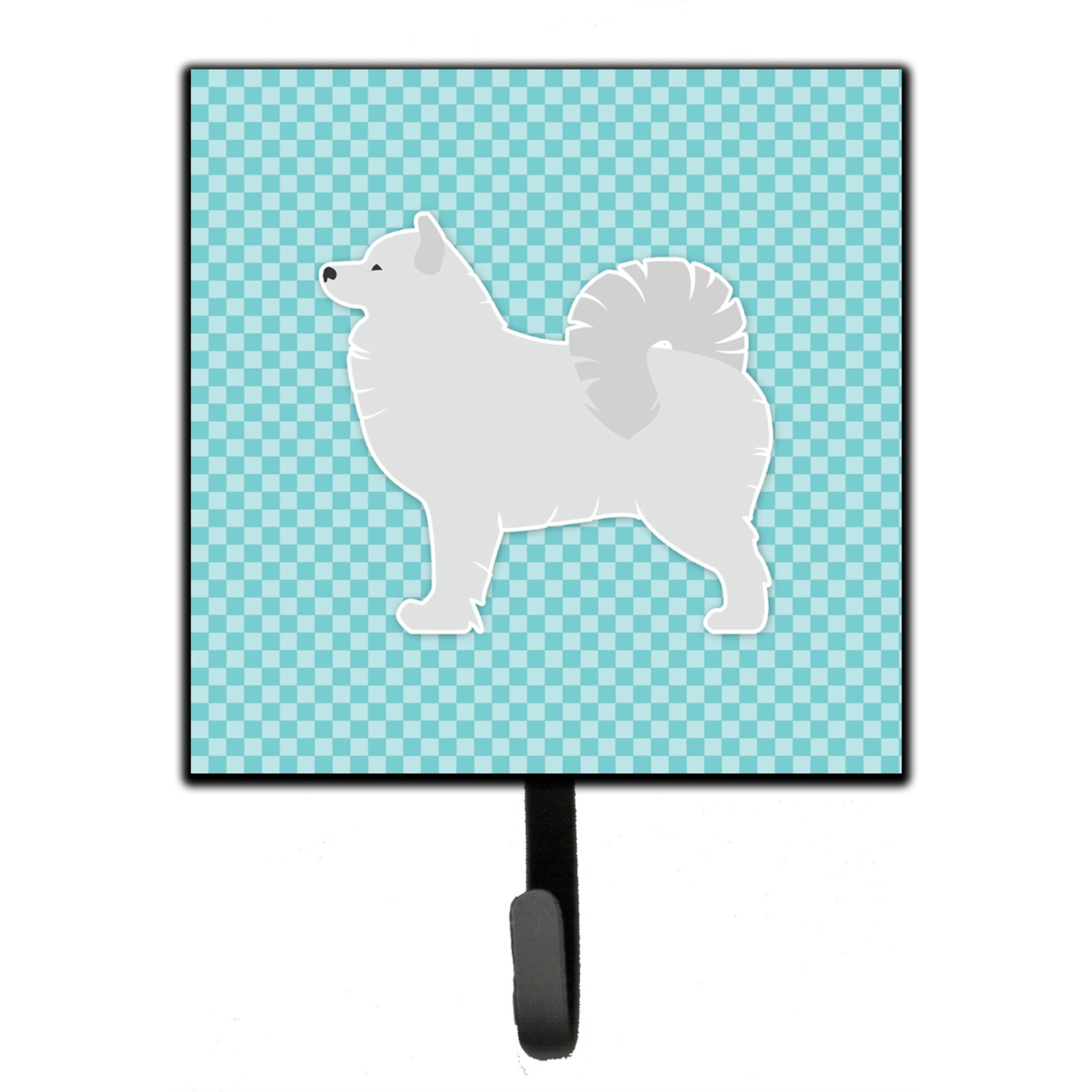 &quotCaroline's Treasures Samoyed Checkerboard Blue Leash or Key Holder BB3759SH4, Small, Multicolor"
