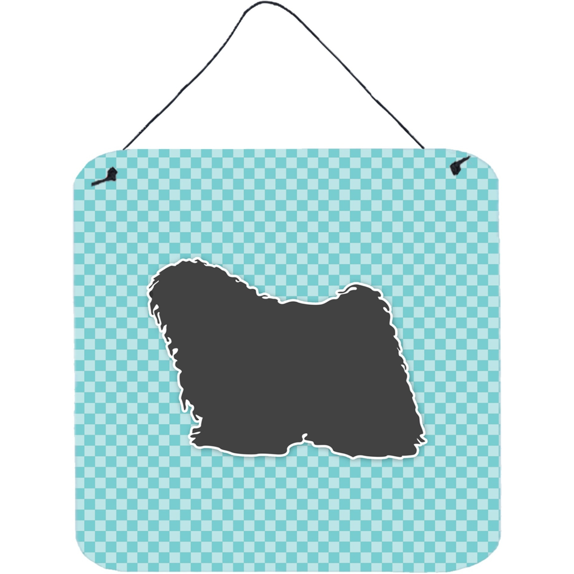 &quotCaroline's Treasures Puli Checkerboard Blue Wall or Door Hanging Prints BB3763DS66, 6"" x 6"", Multicolor"