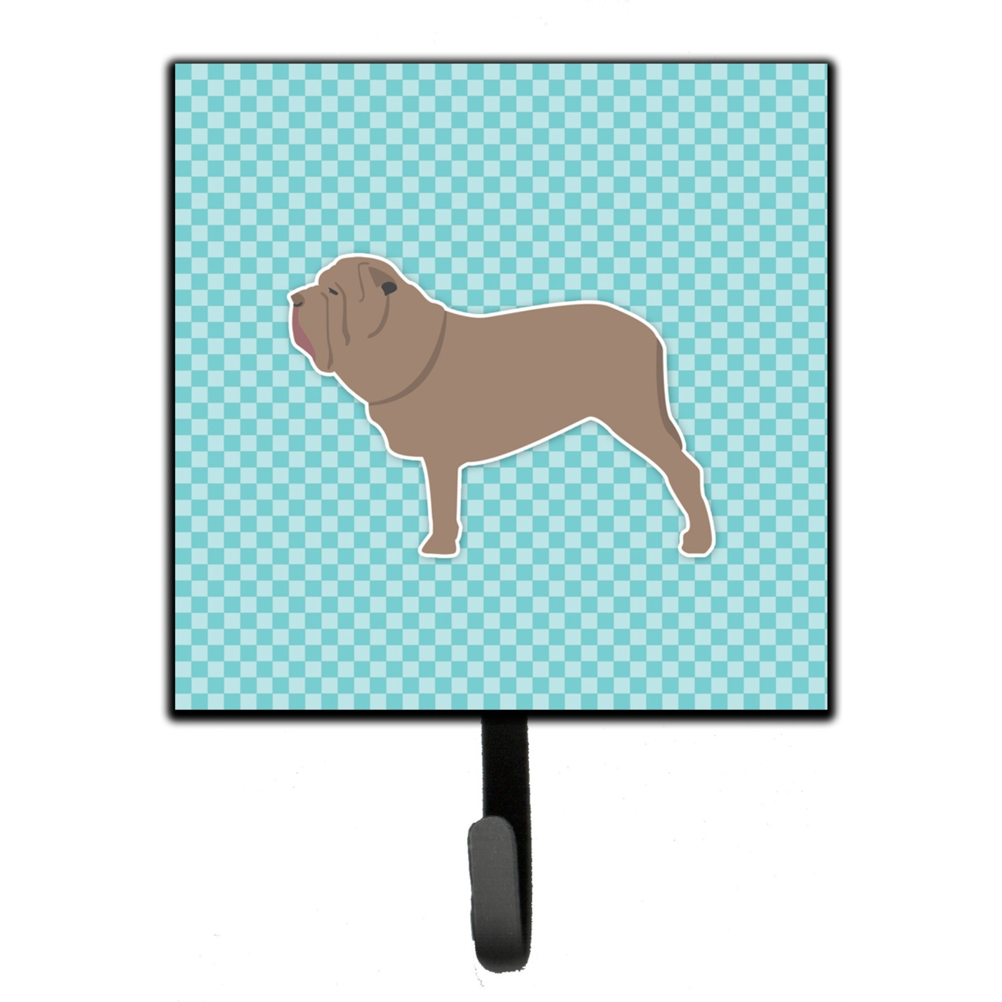 &quotCaroline's Treasures Neapolitan Mastiff Checkerboard Blue Leash or Key Holder BB3765SH4, Small, Multicolor"