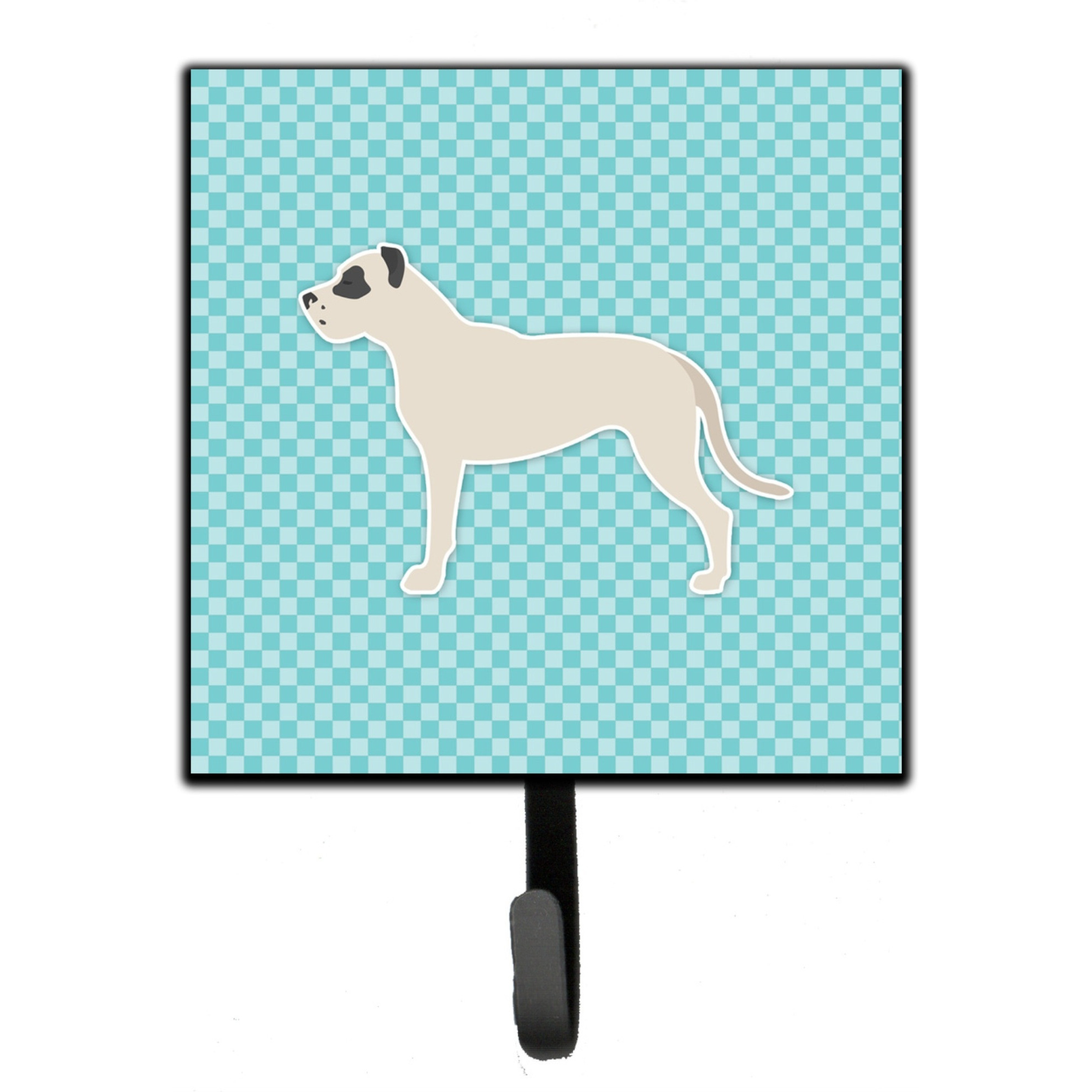 &quotCaroline's Treasures Dogo Argentino Checkerboard Blue Leash or Key Holder BB3767SH4, Small, Multicolor"