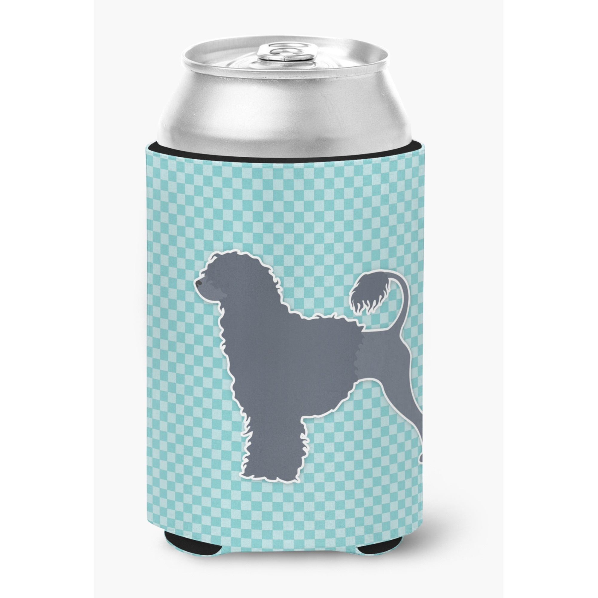 &quotCaroline's Treasures Portuguese Water Dog Checkerboard Blue Can or Bottle Hugger BB3768CC, Can Hugger, Multicolor"