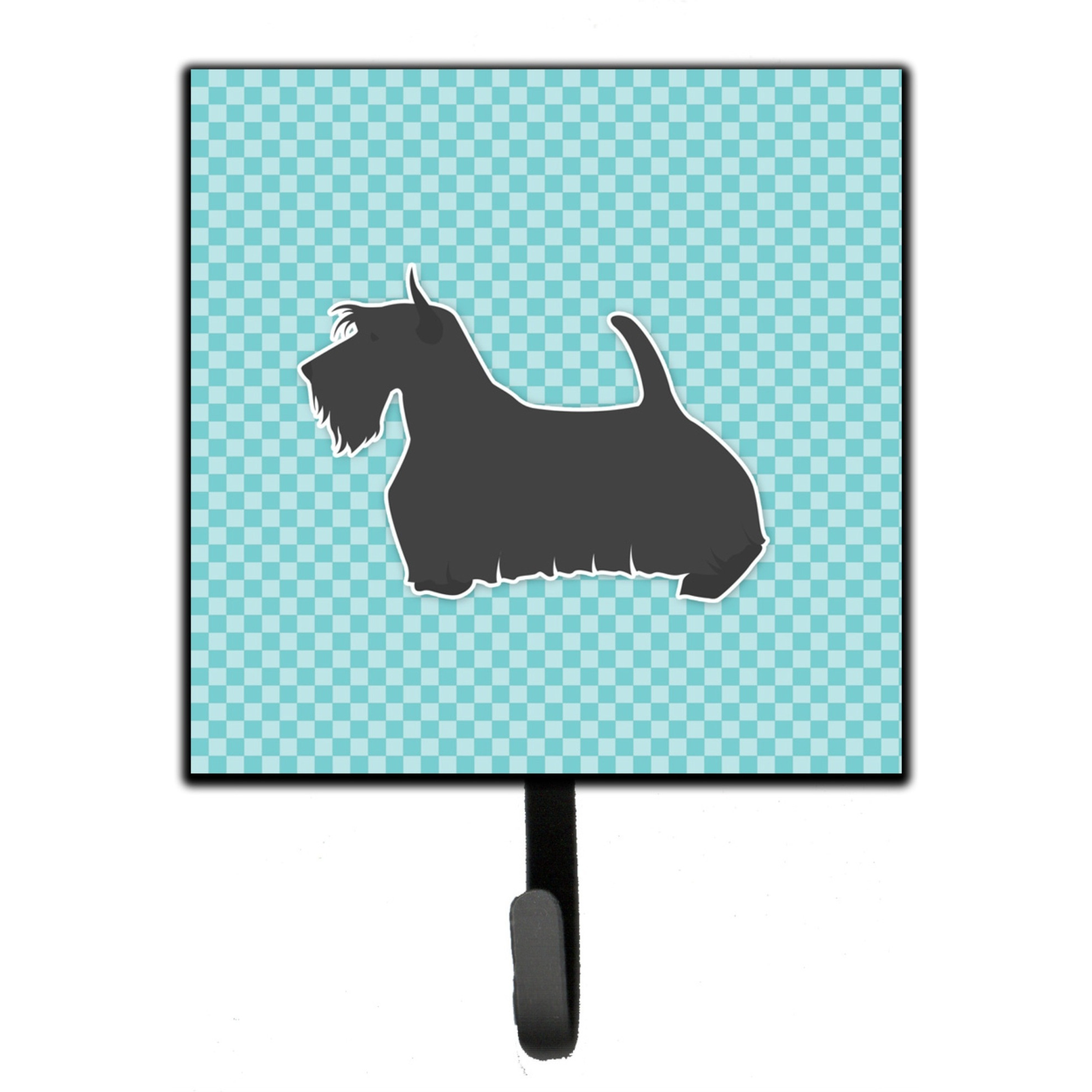 &quotCaroline's Treasures Scottish Terrier Checkerboard Blue Leash or Key Holder BB3769SH4, Small, Multicolor"
