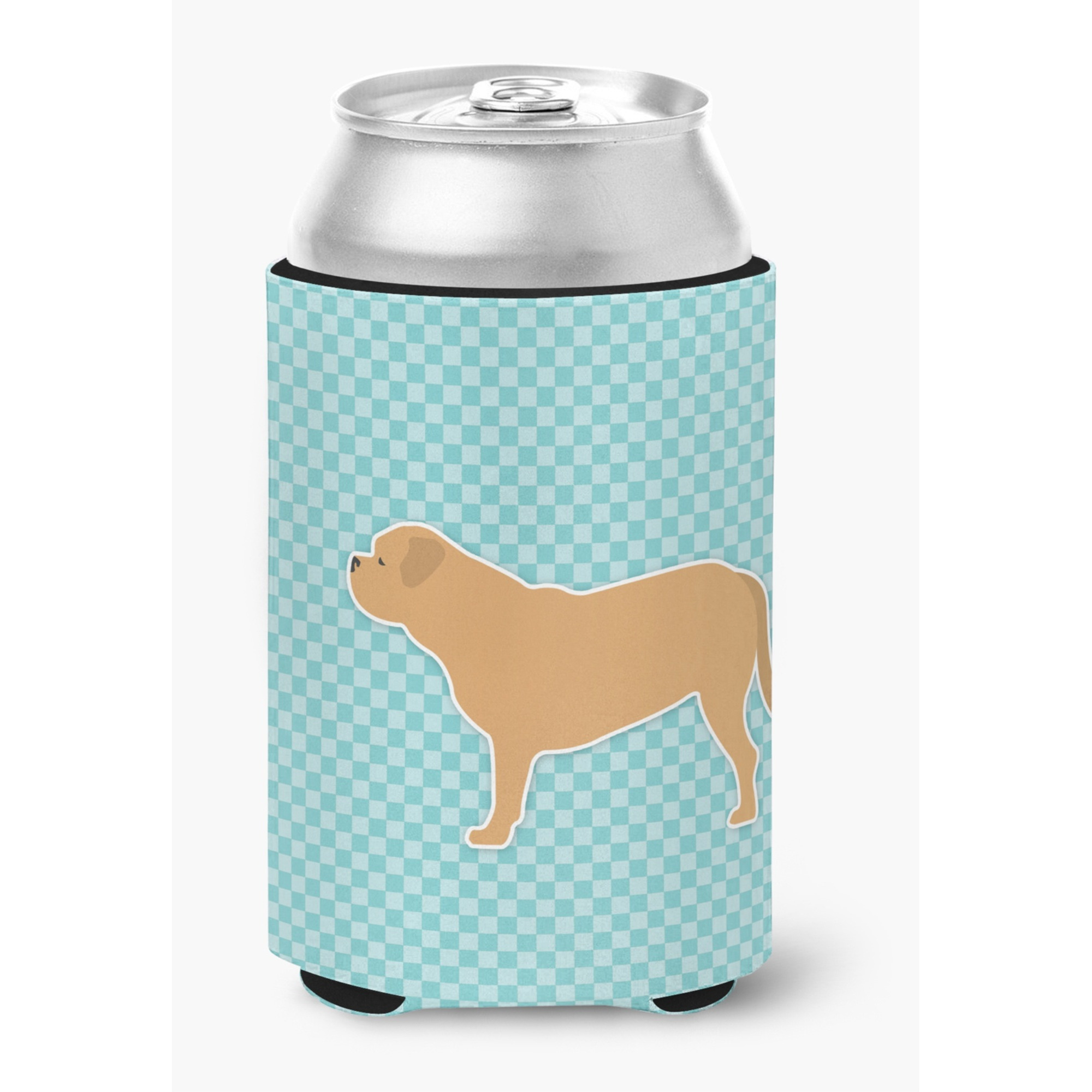 &quotCaroline's Treasures Dogue De Bordeaux Checkerboard Blue Can or Bottle Hugger BB3770CC, Can Hugger, Multicolor"