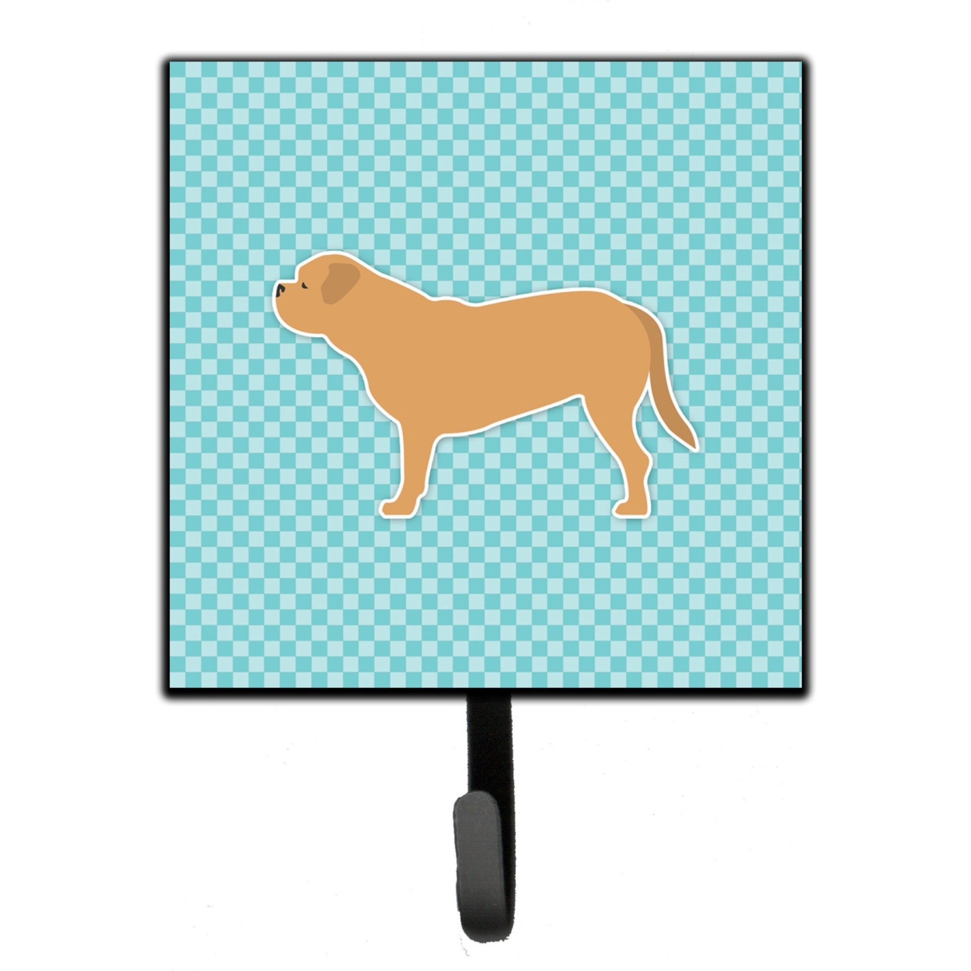 &quotCaroline's Treasures Dogue de Bordeaux Checkerboard Blue Leash or Key Holder BB3770SH4, Small, Multicolor"