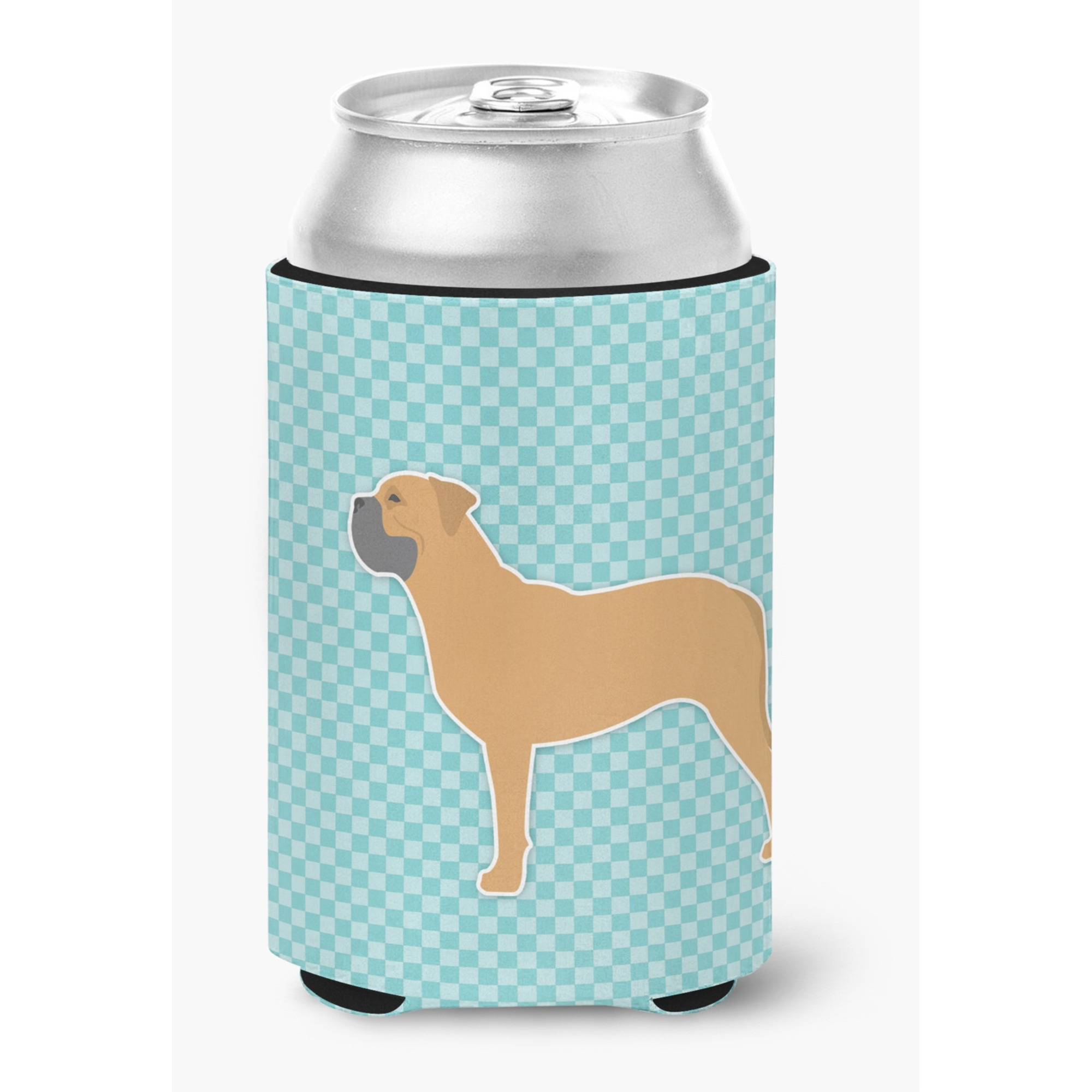 &quotCaroline's Treasures Bullmastiff Checkerboard Blue Can or Bottle Hugger BB3771CC, Can Hugger, Multicolor"