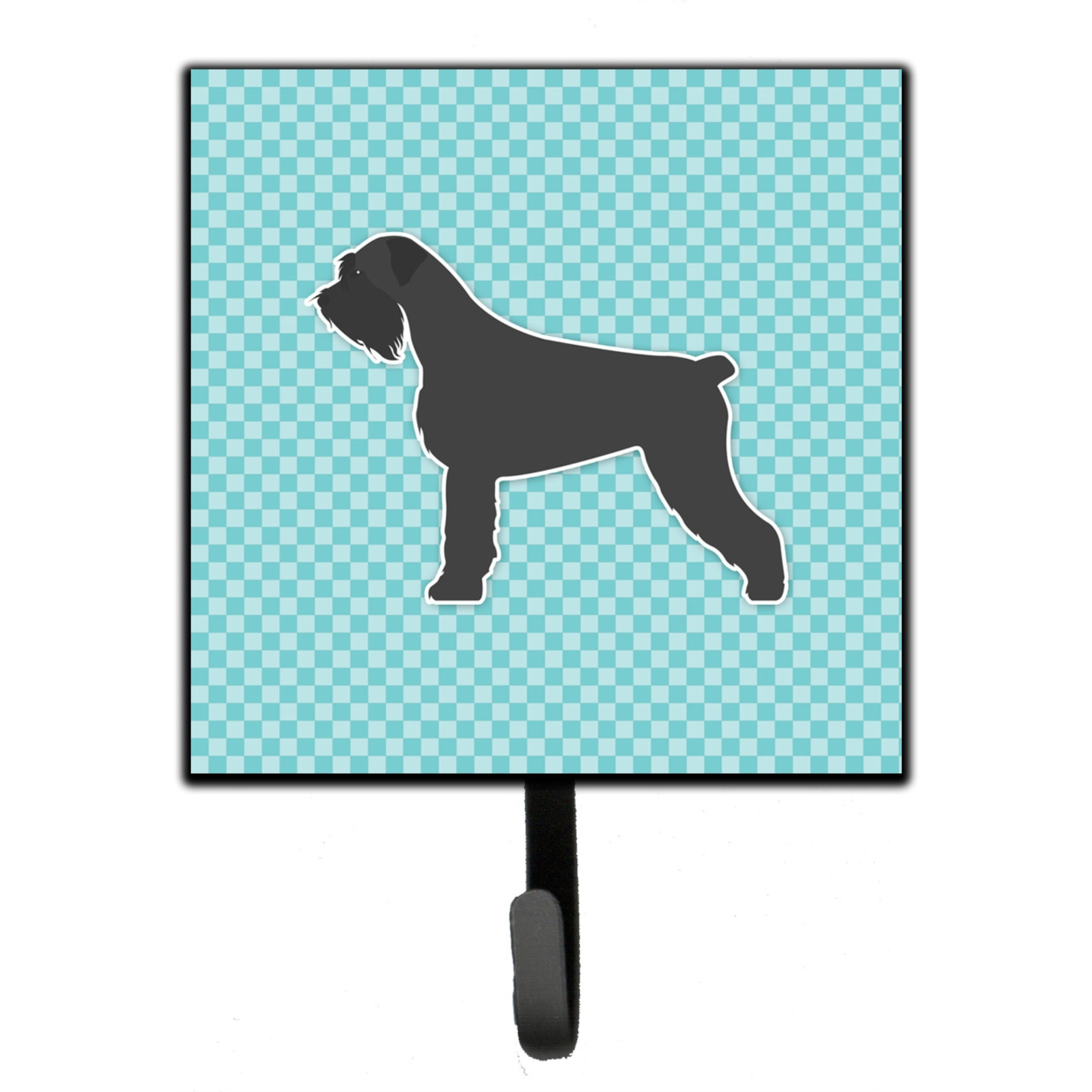 &quotCaroline's Treasures Giant Schnauzer Checkerboard Blue Leash or Key Holder BB3773SH4, Small, Multicolor"