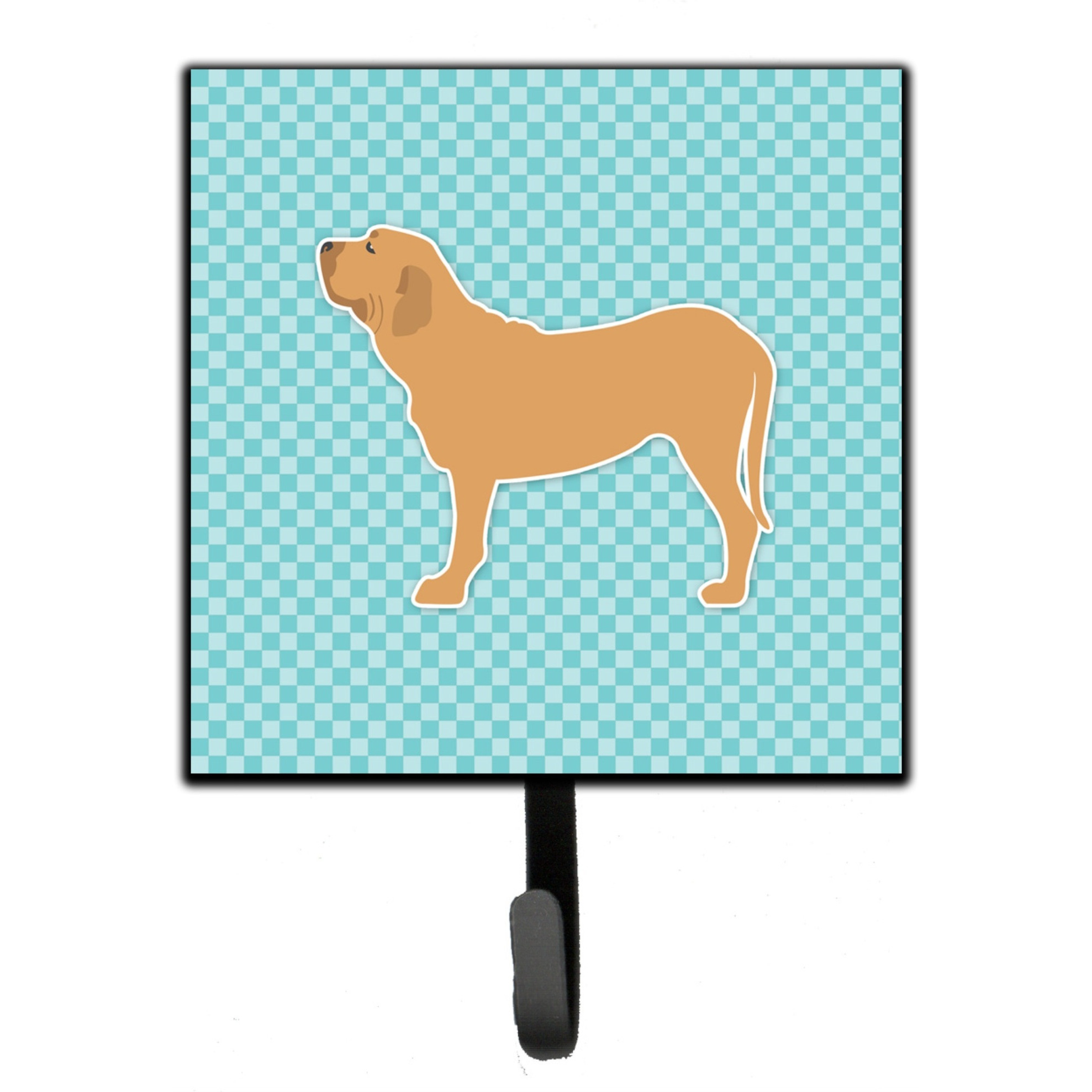 &quotCaroline's Treasures Fila Brasileiro Checkerboard Blue Leash or Key Holder BB3779SH4, Small, Multicolor"
