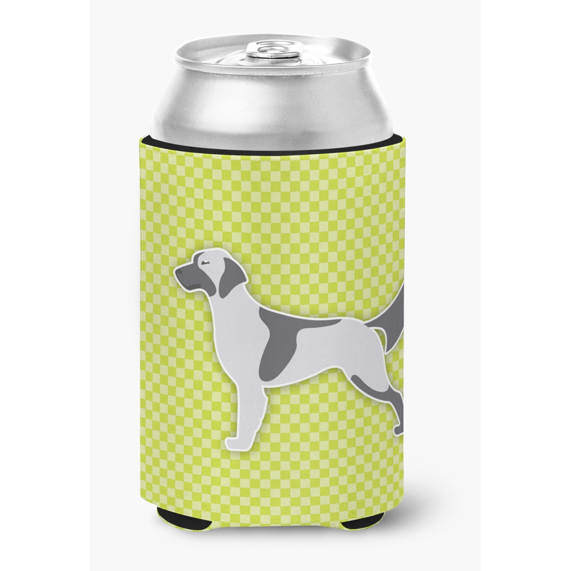 &quotCaroline's Treasures English Setter Checkerboard green Can or Bottle Hugger BB3781CC, Can Hugger, Multicolor"