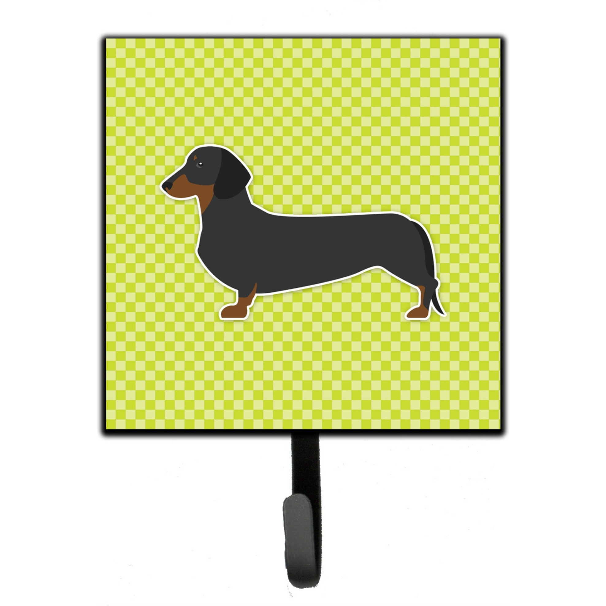 &quotCaroline's Treasures Dachshund Checkerboard Green Leash or Key Holder BB3782SH4, Small, Multicolor"