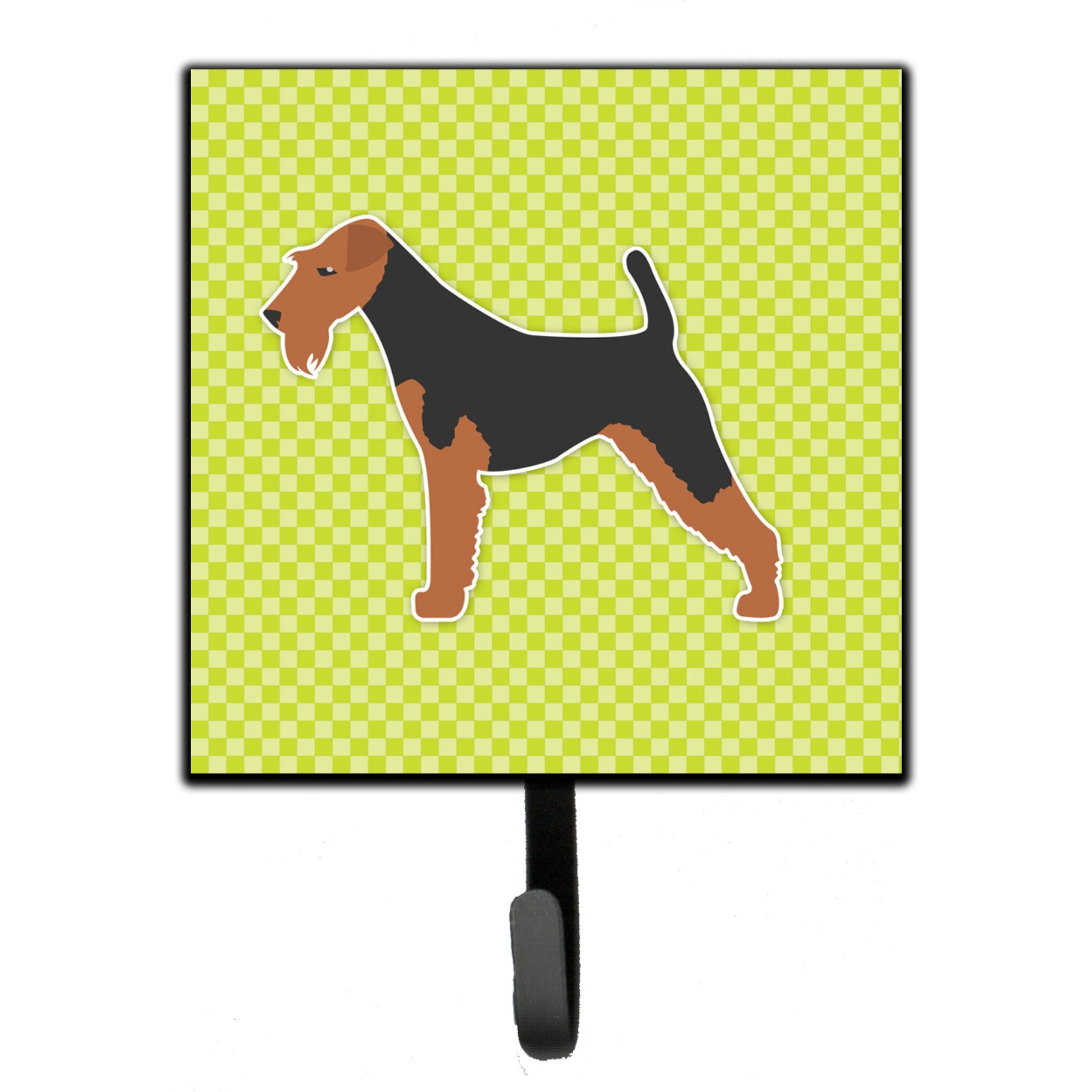 &quotCaroline's Treasures Welsh Terrier Checkerboard Green Leash or Key Holder BB3785SH4, Small, Multicolor"