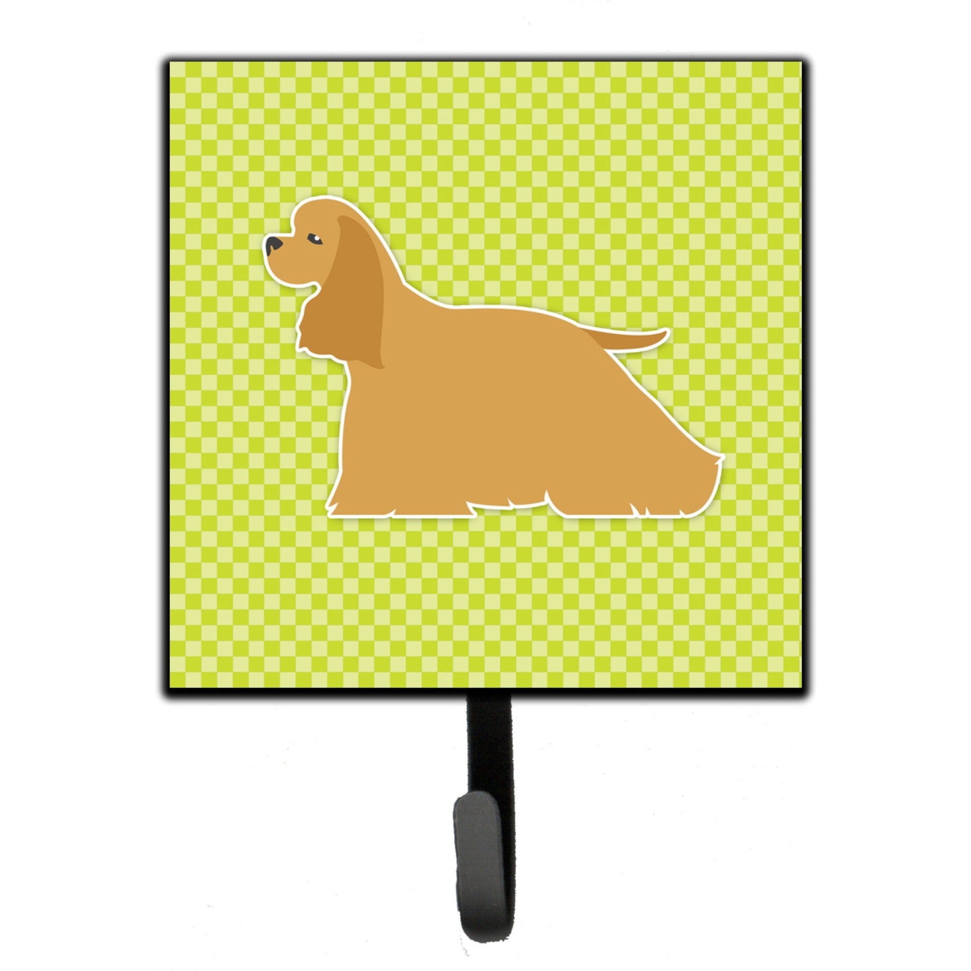 &quotCaroline's Treasures Cocker Spaniel Checkerboard Green Leash or Key Holder BB3786SH4, Small, Multicolor"