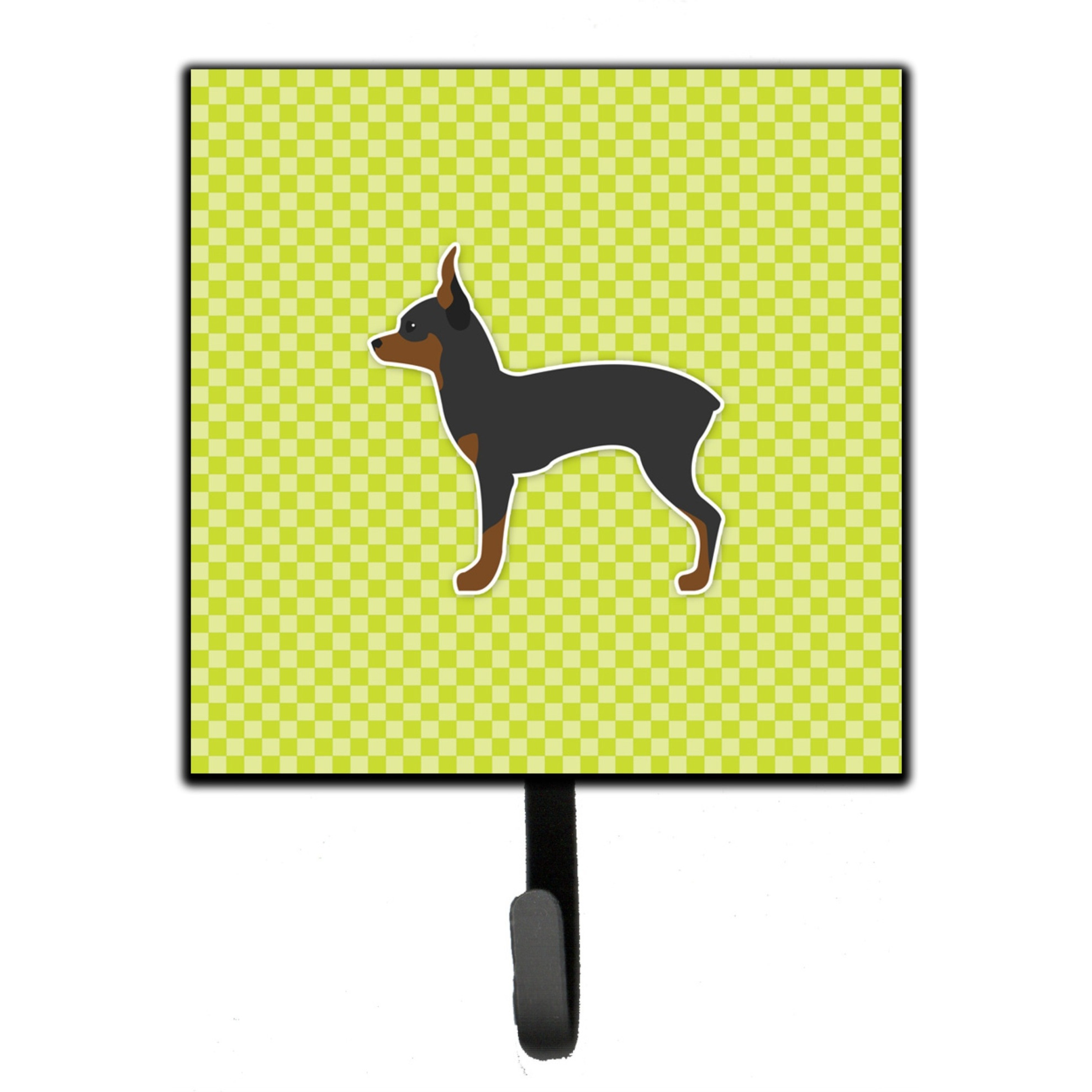 &quotCaroline's Treasures Toy Fox Terrier Checkerboard Green Leash or Key Holder BB3787SH4, Small, Multicolor"