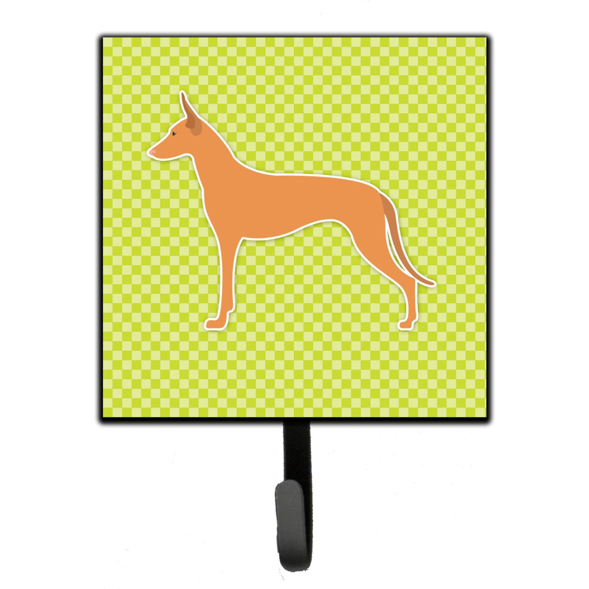 &quotCaroline's Treasures Pharaoh Hound Checkerboard Green Leash or Key Holder BB3788SH4, Small, Multicolor"