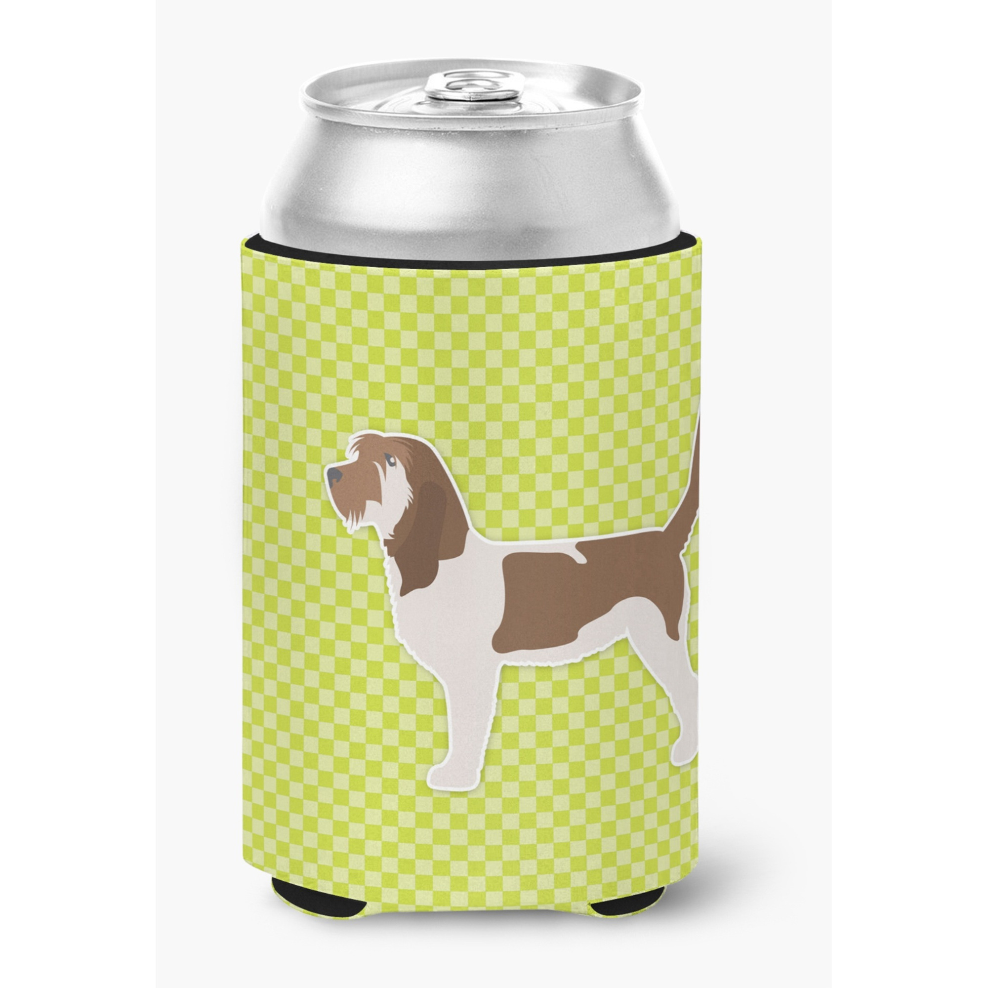 &quotCaroline's Treasures Grand Basset Griffon Vendeen Checkerboard green Can or Bottle Hugger BB3790CC, Can Hugger, Multicolor"