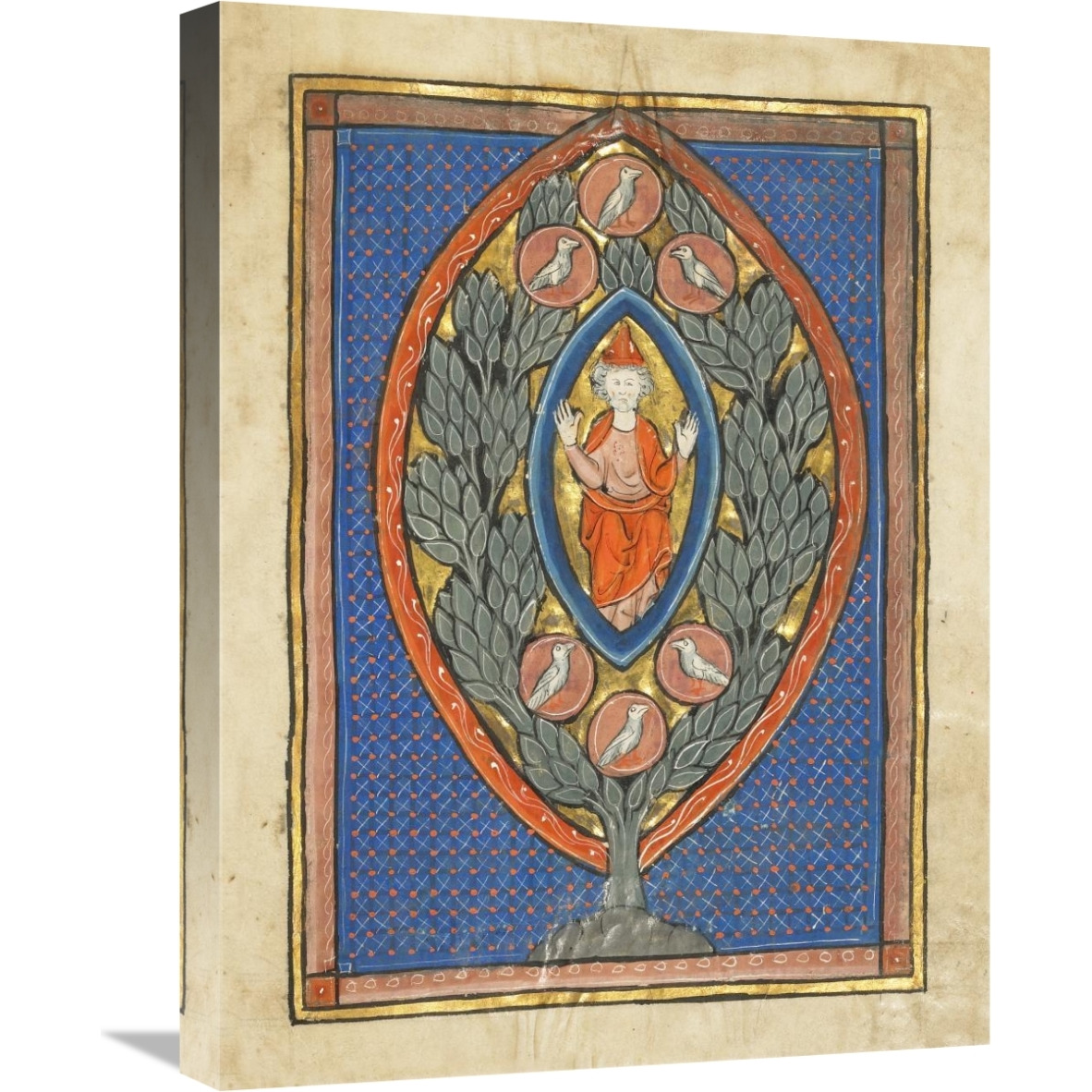 A Man Enthroned within a Mandorla in a Tree-Canvas Art-18&quotx24"