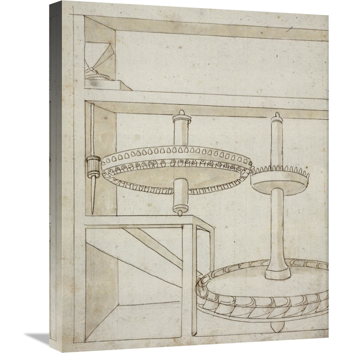 Folio 40 mill with horizontal water wheel-Canvas Art-20&quotx24"