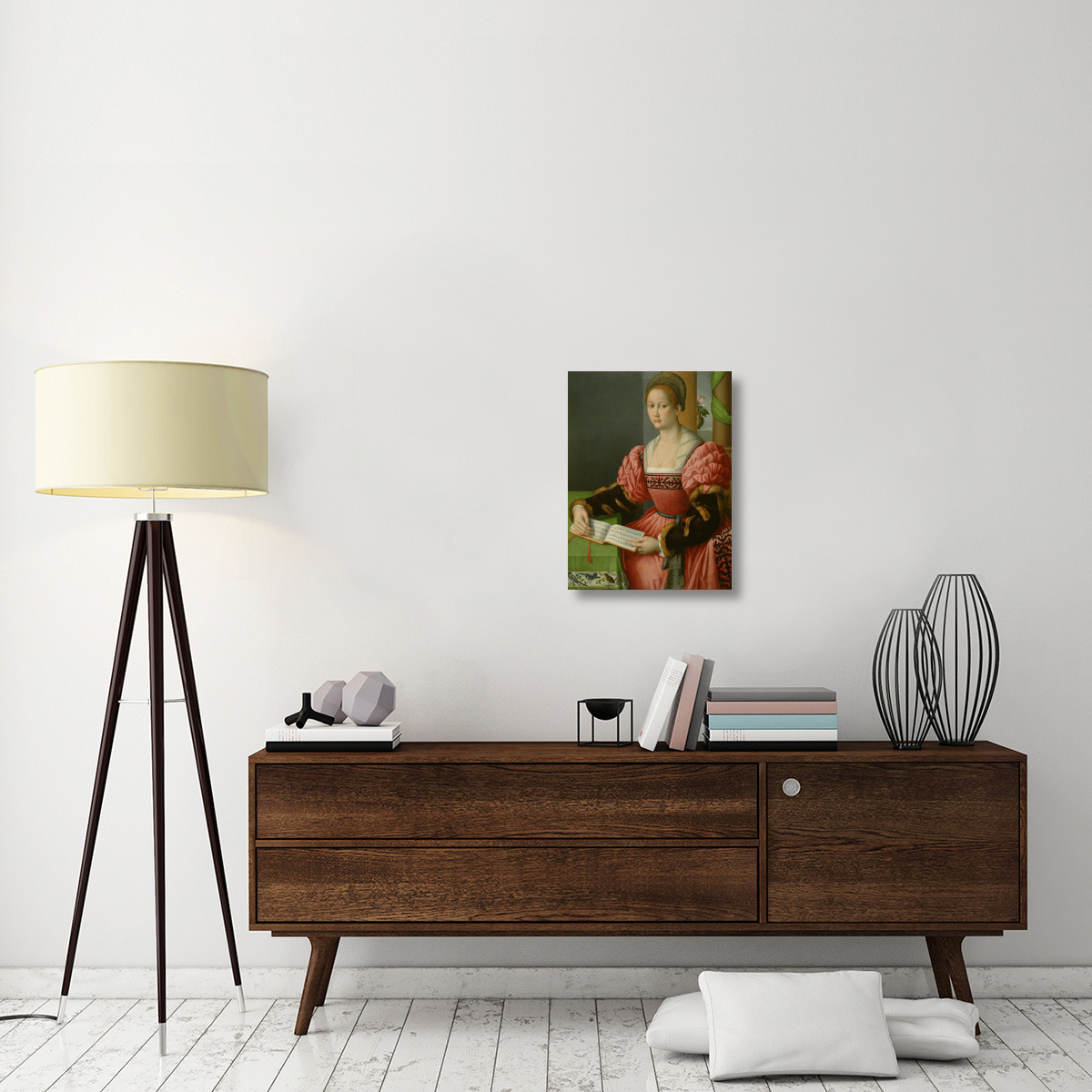 Portrait of a Woman with a Book of Music-Canvas Art-18&quotx24"