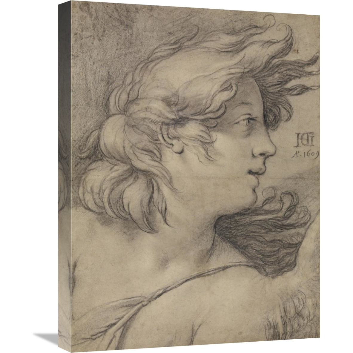 Bust of an Angel-Canvas Art-18&quotx24"