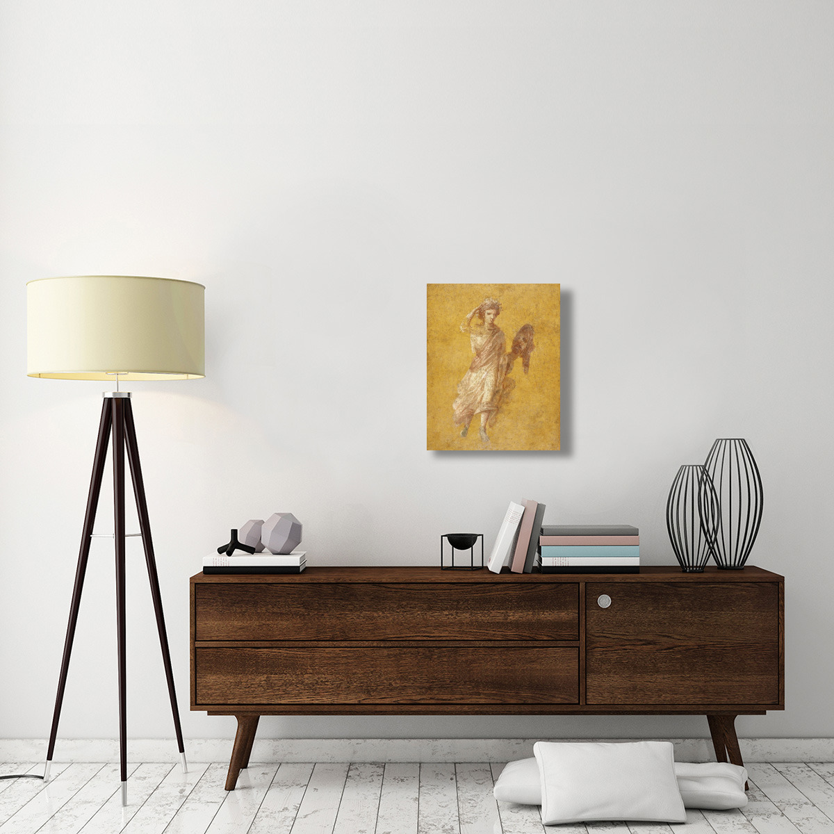 Fragment of a Yellow Fresco Panel with Muse-Canvas Art-20&quotx24"