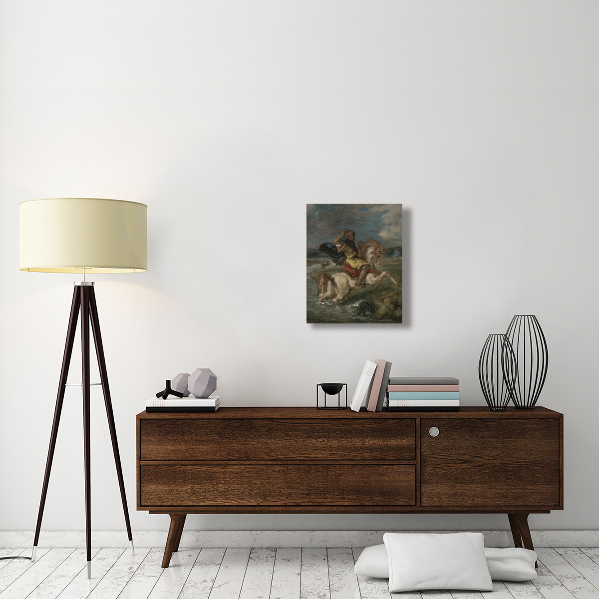 Moroccan Horseman Crossing a Ford-Canvas Art-20&quotx24"