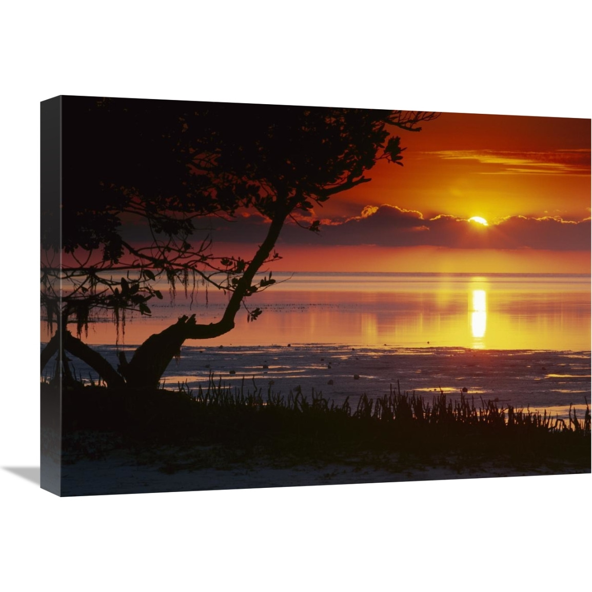 Sunset over Anne&quots Beach, Florida-Canvas Art-24&quotx18"
