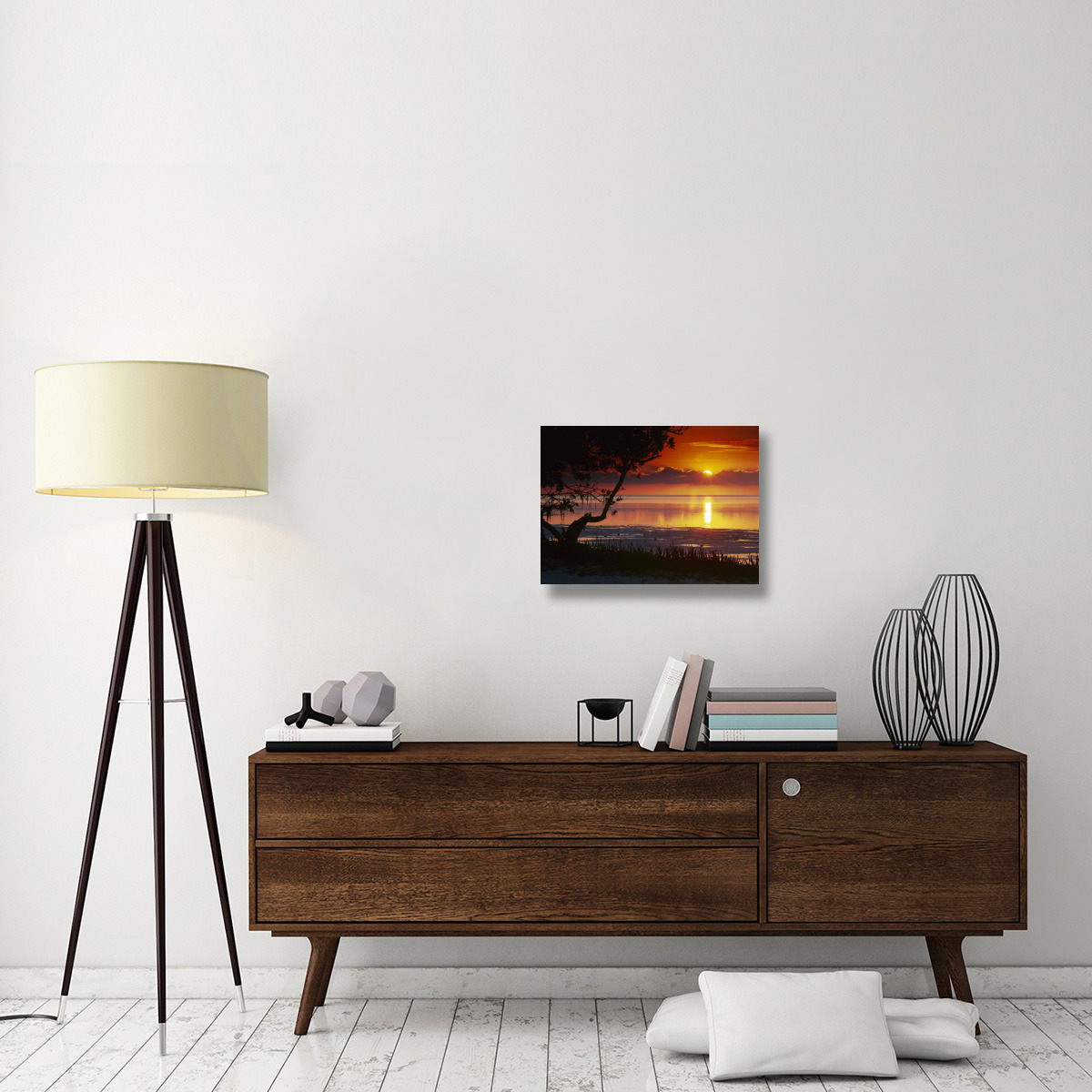 Sunset over Anne&quots Beach, Florida-Canvas Art-24&quotx18"