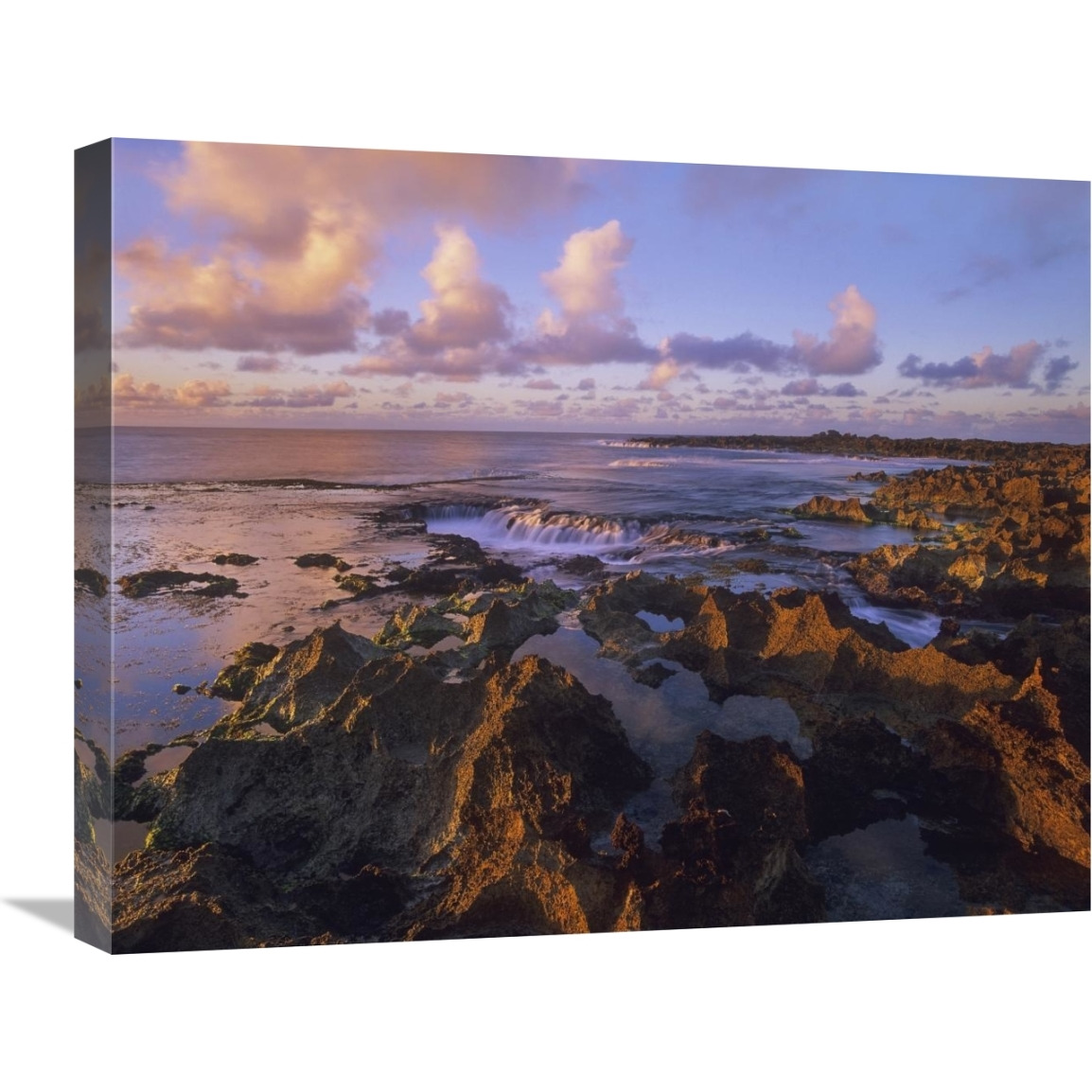 Dusk at Shark&quots Cove, Oahu, Hawaii-Canvas Art-24&quotx20"