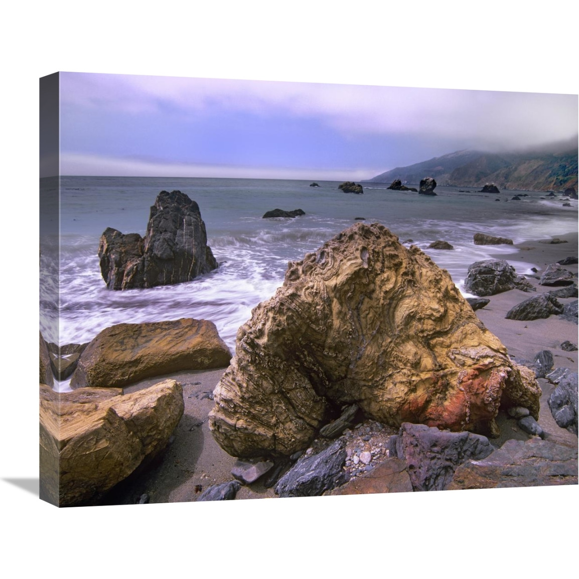 Rocks on Kirk Creek Beach, Big Sur, California-Canvas Art-24&quotx20"