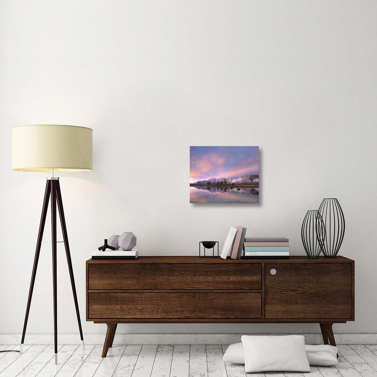 Moon over Carson Range with Carson River, Nevada-Canvas Art-22&quotx18.26"