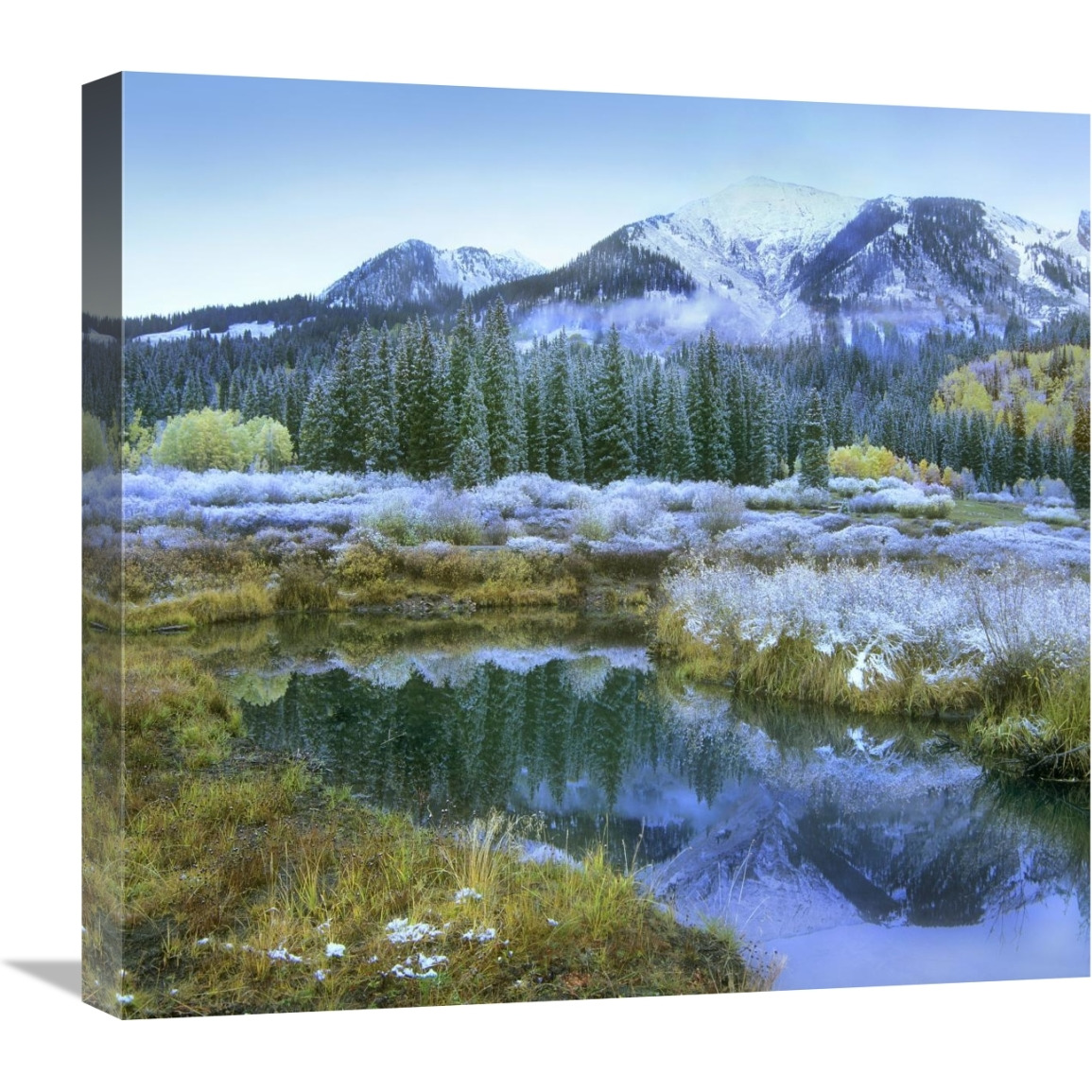 Pond and Avery Peak, San Juan Mountains, Colorado-Canvas Art-22&quotx20.68"