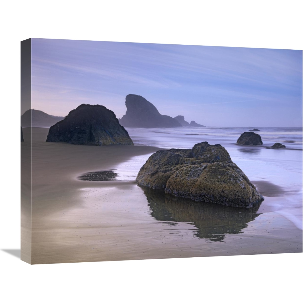 Sea stack and boulders at Meyers Creek Beach, Oregon-Canvas Art-24&quotx20"