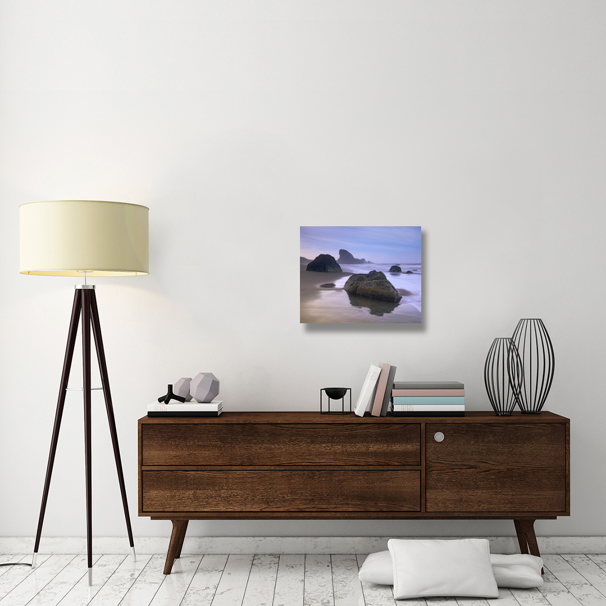 Sea stack and boulders at Meyers Creek Beach, Oregon-Canvas Art-24&quotx20"