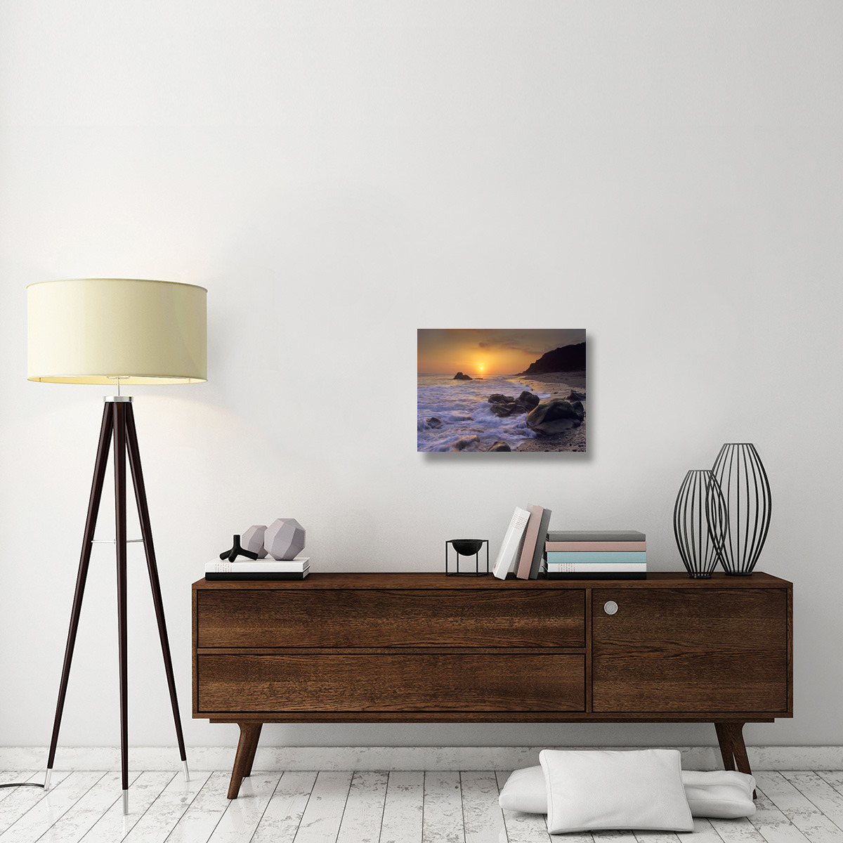 Sunset over Leo Carillo State Beach, Malibu, California-Canvas Art-24&quotx18"