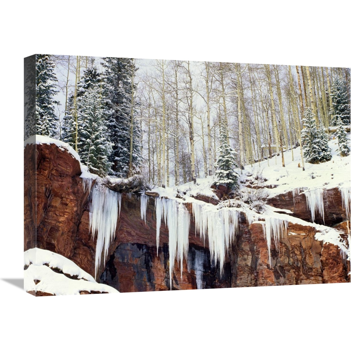 Frozen waterfall in winter, San Juan Mountains, Colorado-Canvas Art-24&quotx18"