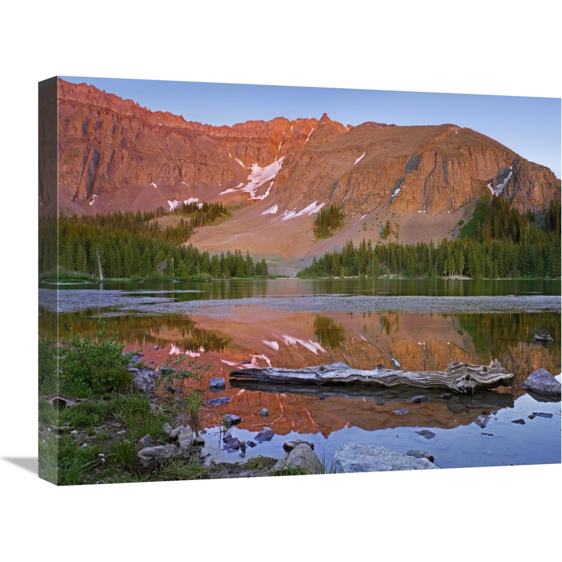 Palmyra Peak reflected in Alta Lake near Telluride, Colorado-Canvas Art-24&quotx18"
