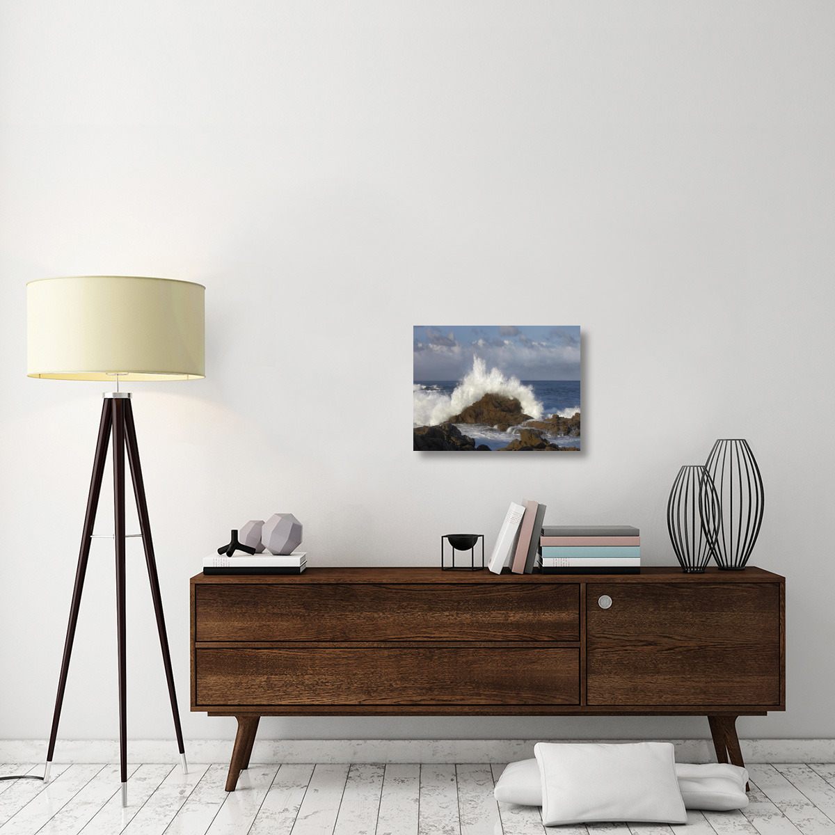 Crashing waves at Garrapata State Beach, Big Sur, California-Canvas Art-24&quotx18"