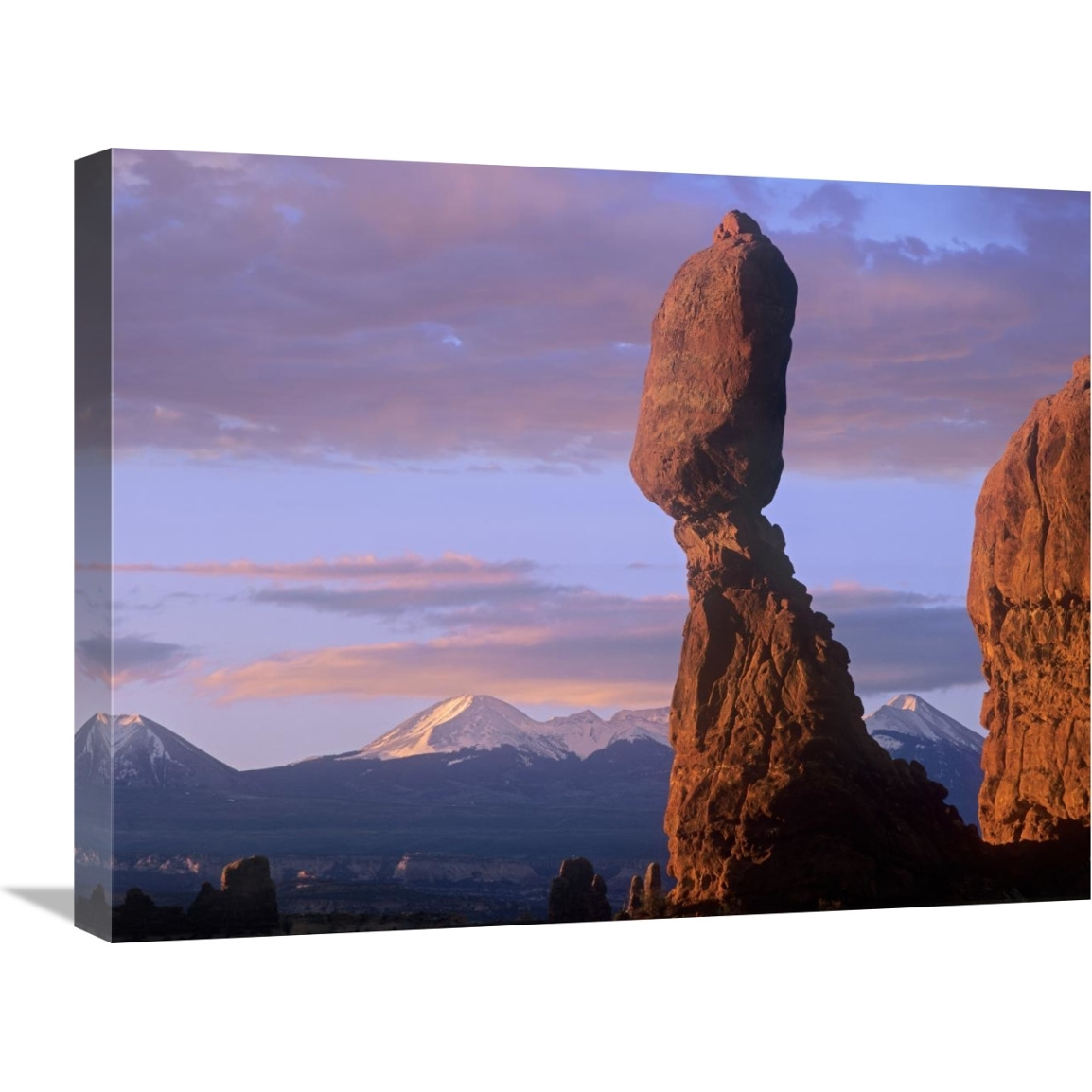 La Sal Mountains and Balanced Rock, Arches National Park, Utah-Canvas Art-24&quotx18"