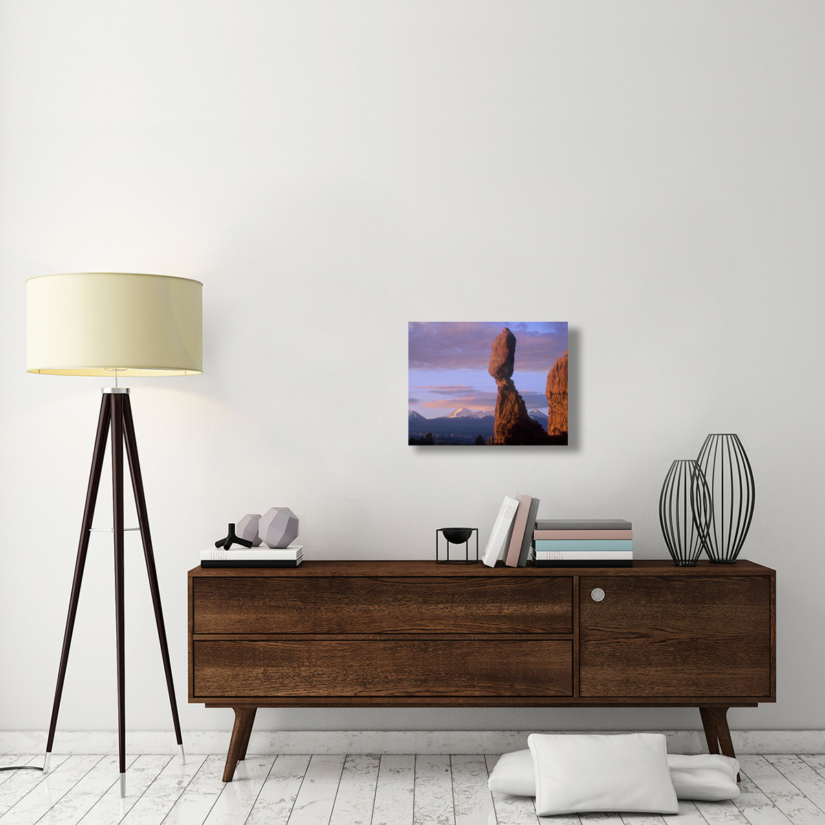 La Sal Mountains and Balanced Rock, Arches National Park, Utah-Canvas Art-24&quotx18"