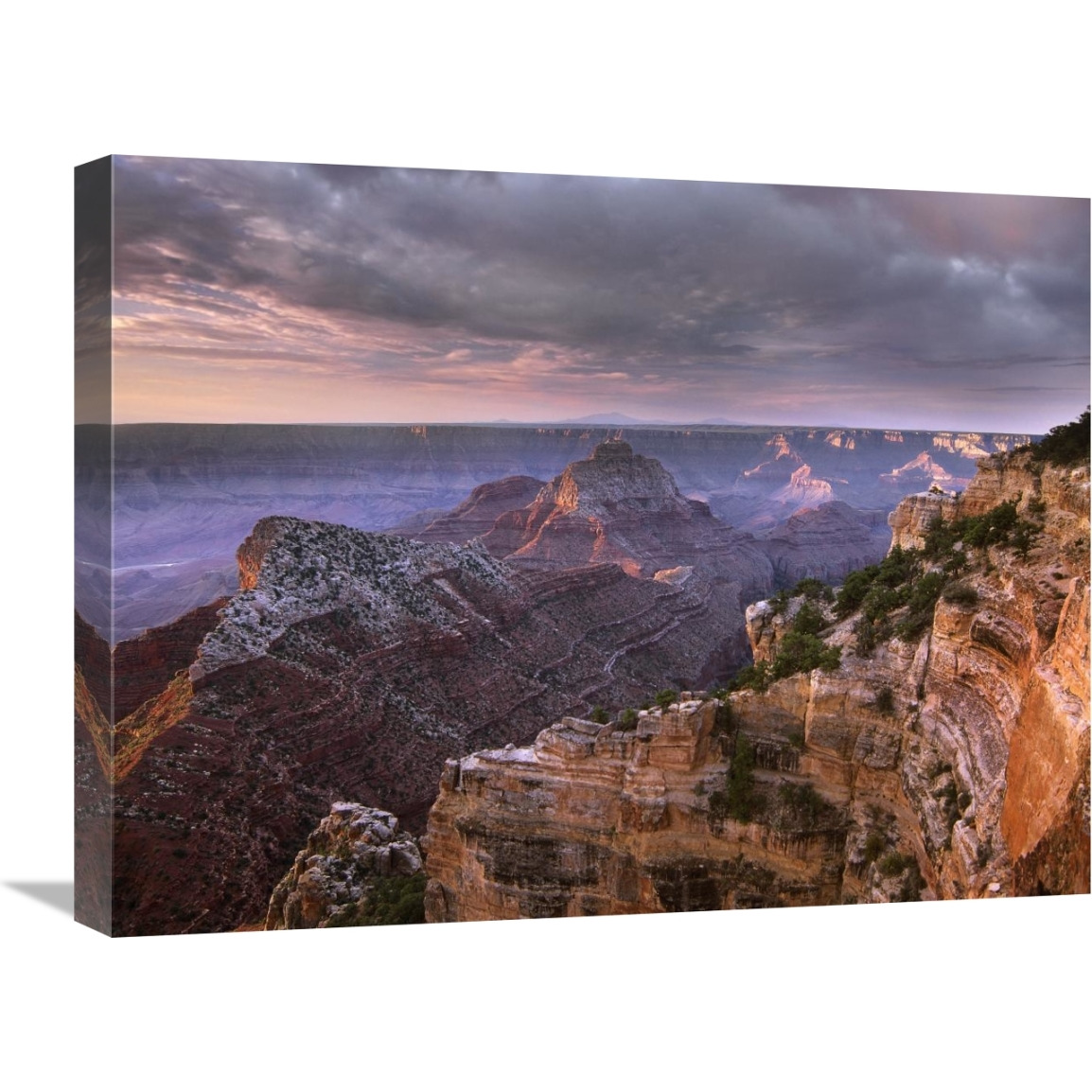 Stormy skies over Vishnu Temple, Grand Canyon National Park, Arizona-Canvas Art-24&quotx18"