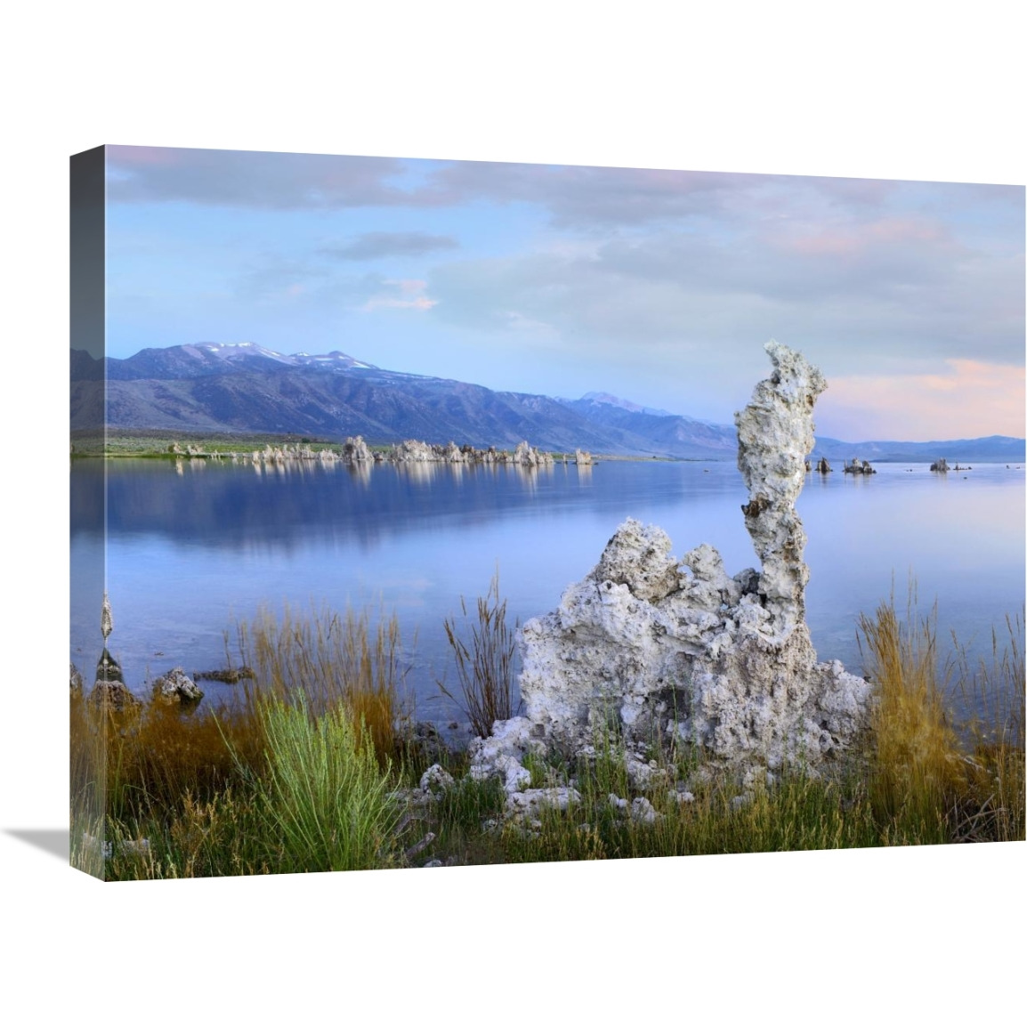 Wind and rain eroded tufa towers along shore of Mono Lake, California-Canvas Art-24&quotx18"