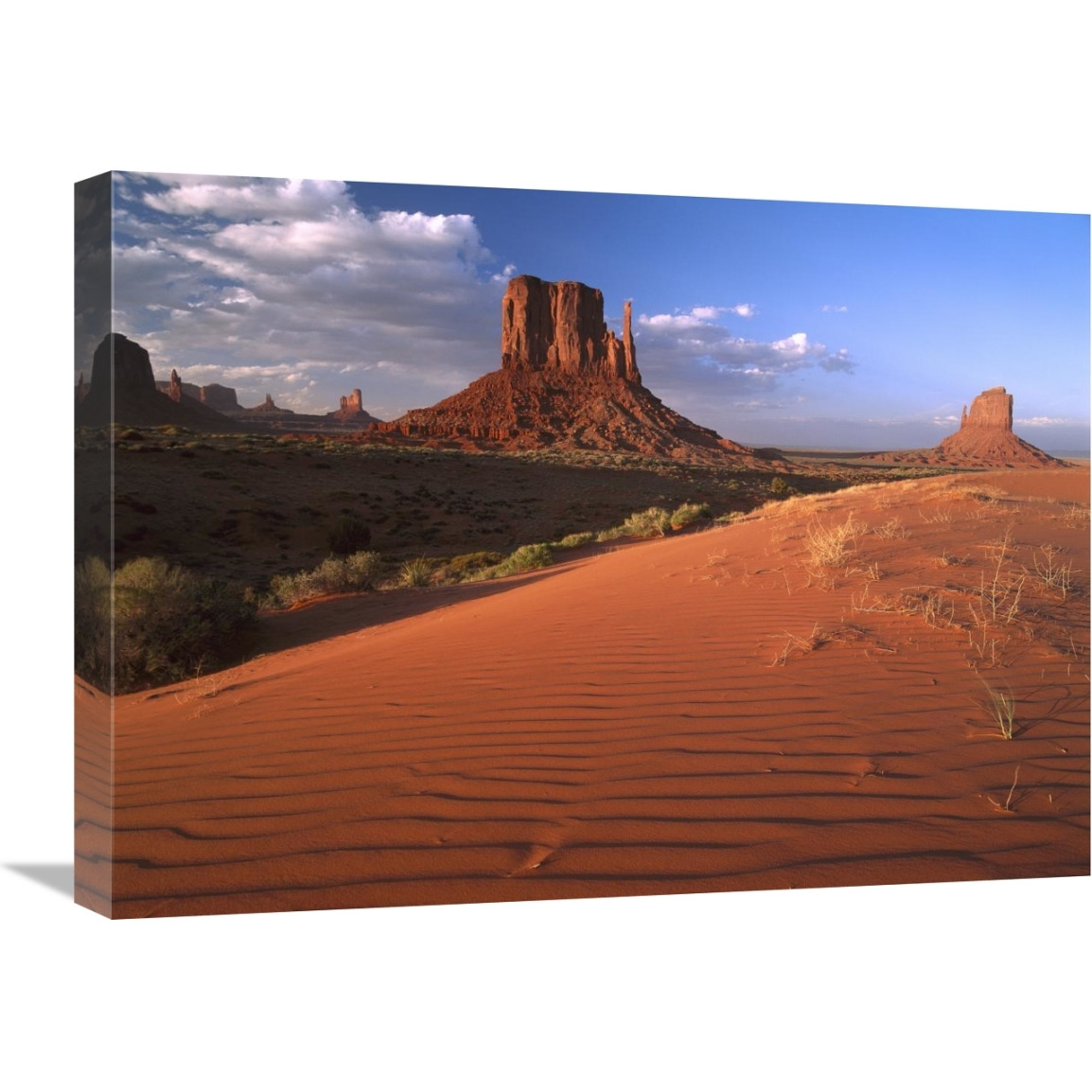 Sand dunes and the Mittens, Monument Valley Navajo Tribal Park, Arizona-Canvas Art-24&quotx18"