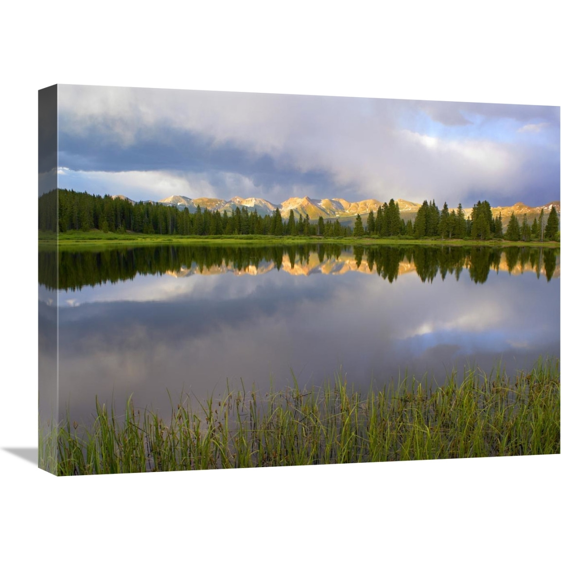 Mountains in the Weminuche Wilderness reflected in Molas Lake, Colorado-Canvas Art-24&quotx18"