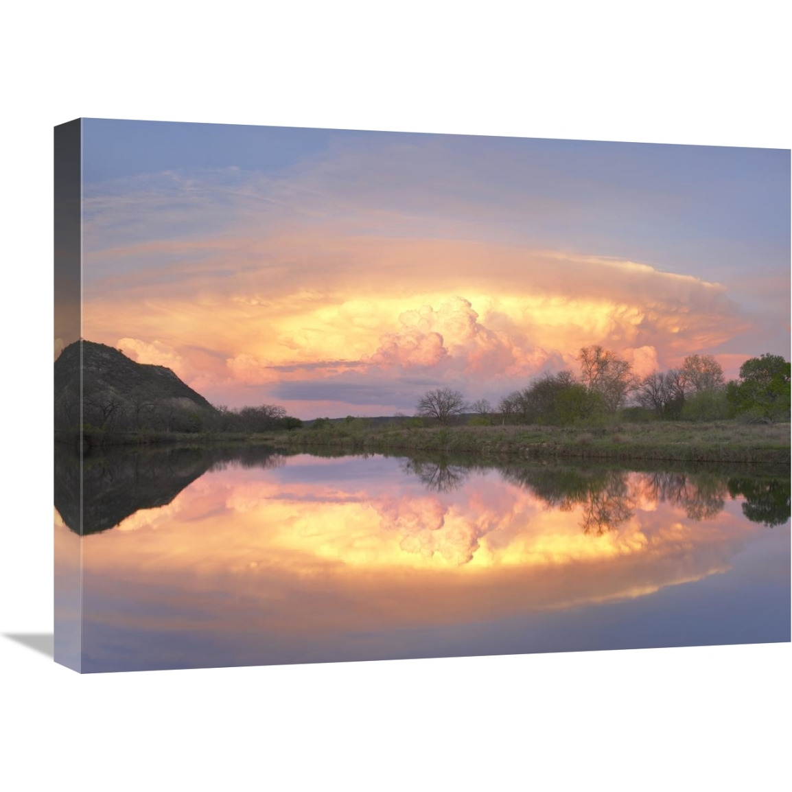 Storm clouds and South Llano River, South Llano River State Park, Texas-Canvas Art-24&quotx18"