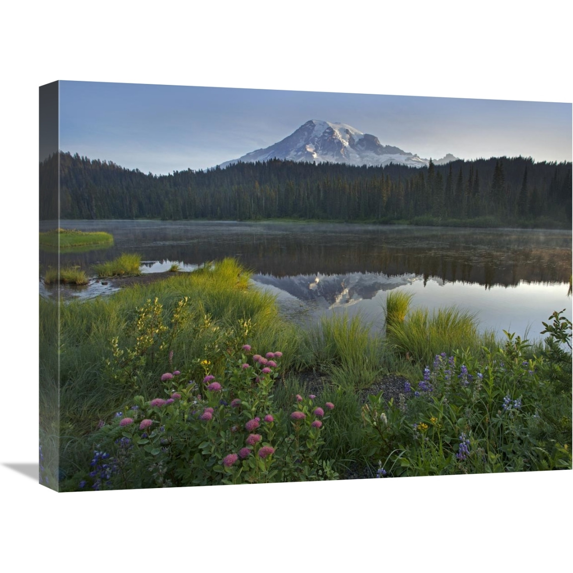 Mount Rainier and Reflection Lake, Mount Rainier National Park, Washington-Canvas Art-24&quotx18"