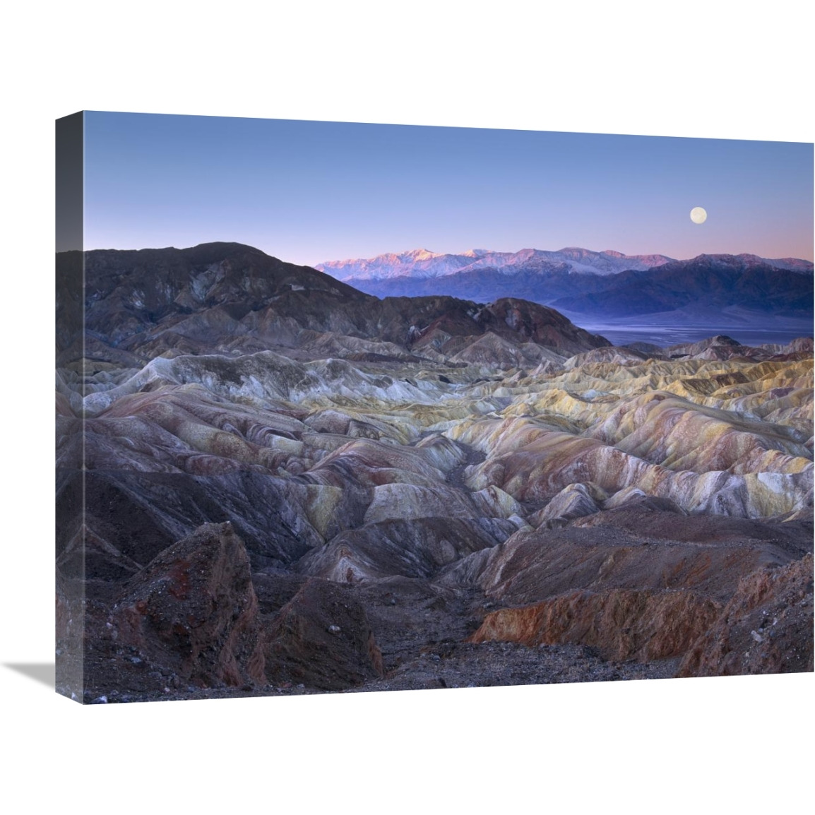 Full moon rising over Zabriskie Point, Death Valley National Park, California-Canvas Art-24&quotx18"