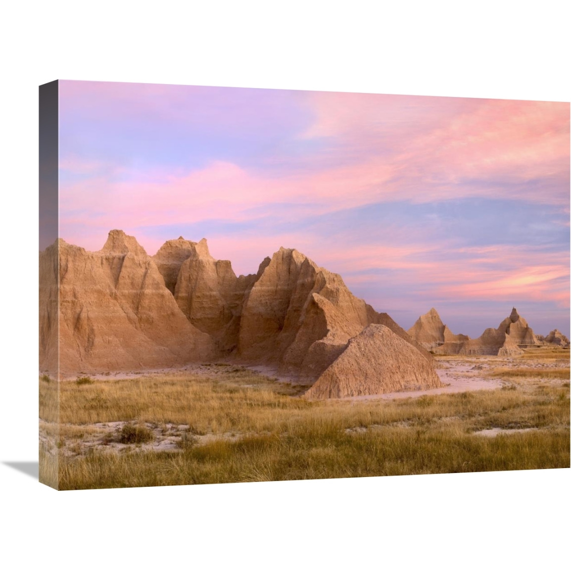 Sandstone striations and erosional features, Badlands National Park, South Dakota-Canvas Art-24&quotx18"