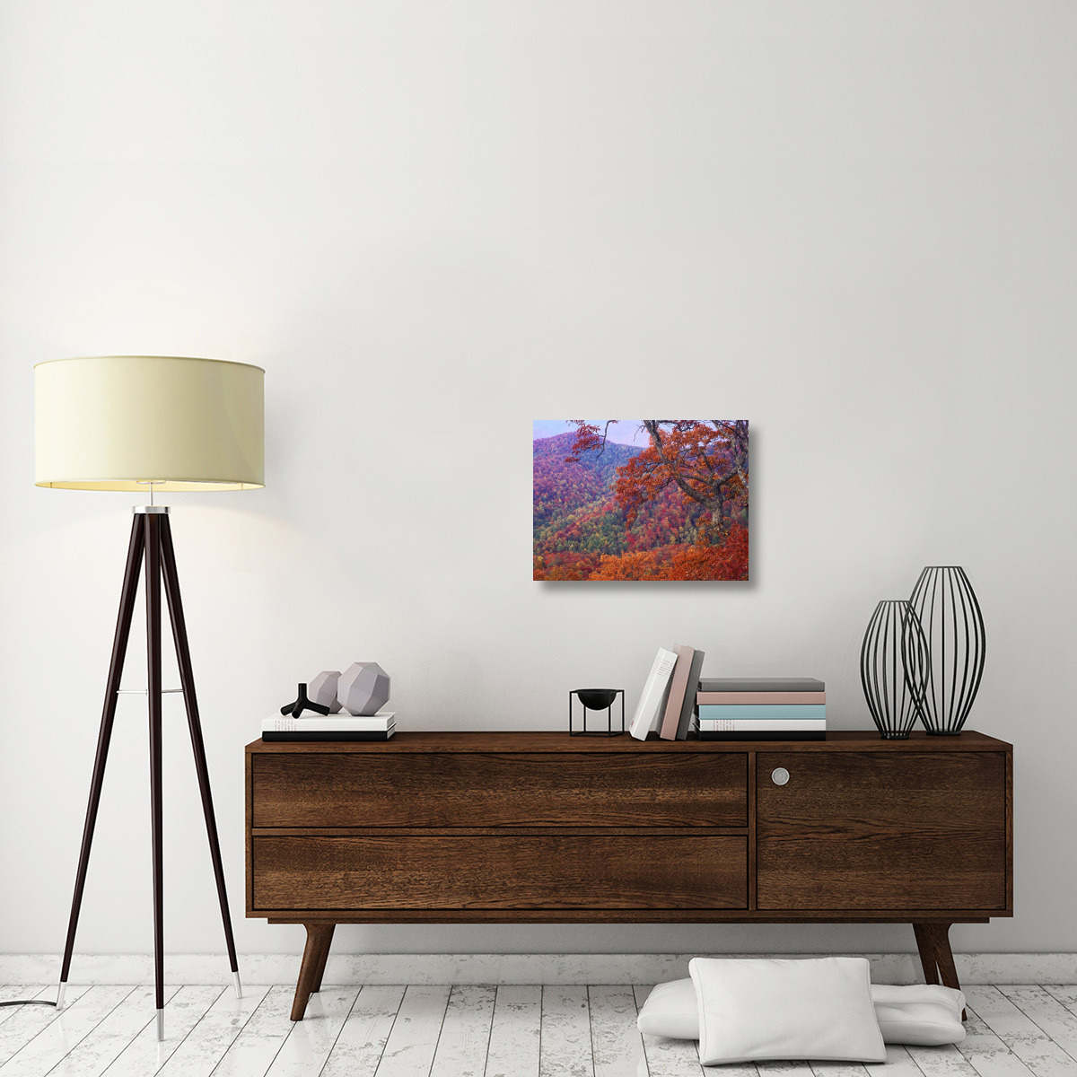 Blue Ridge Range with autumn deciduous forest, near Buck Creek Gap, North Carolina-Canvas Art-24&quotx18"